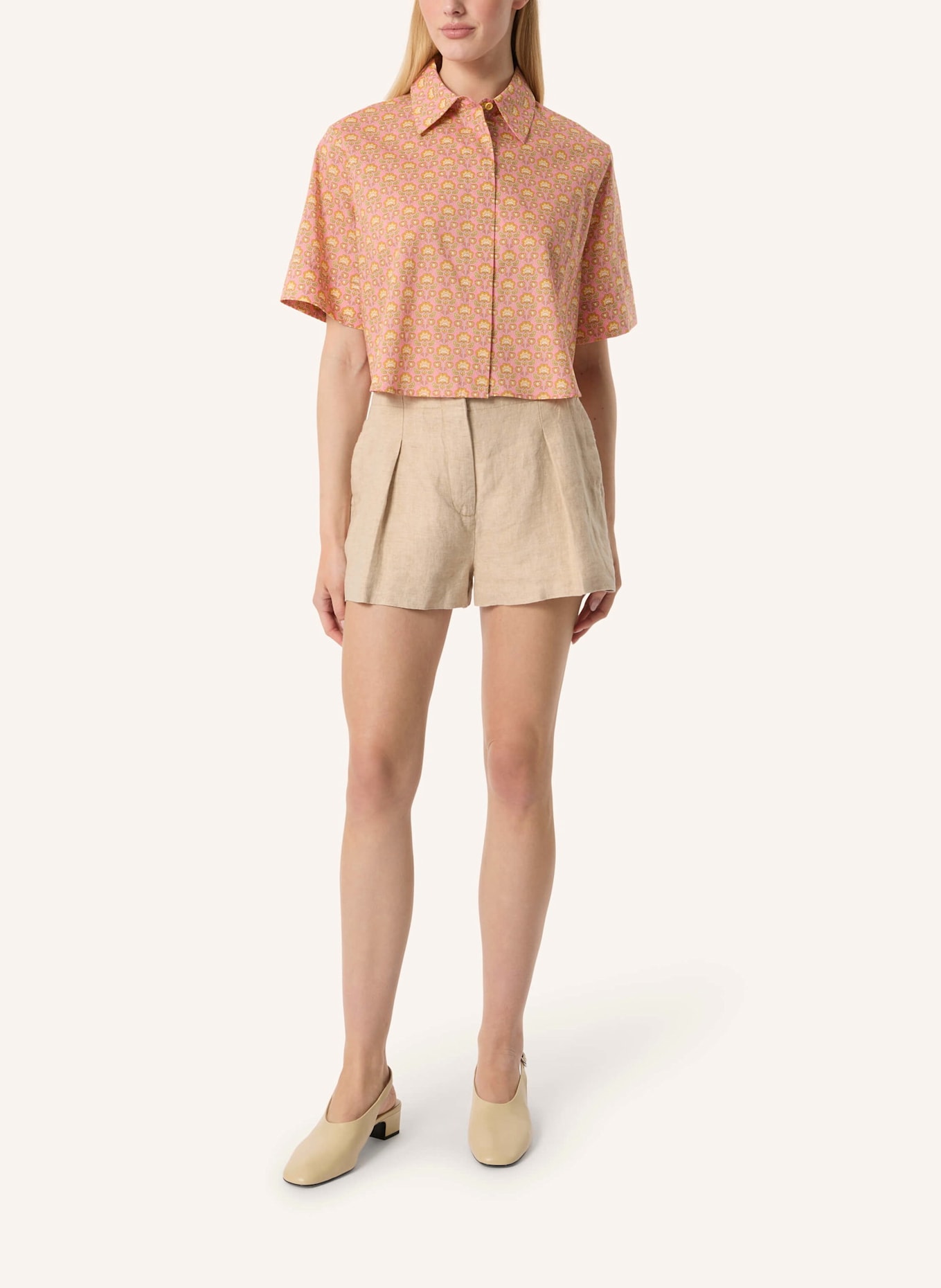 Malej Leinenshorts LATINA: BEIGE/ BRAUN