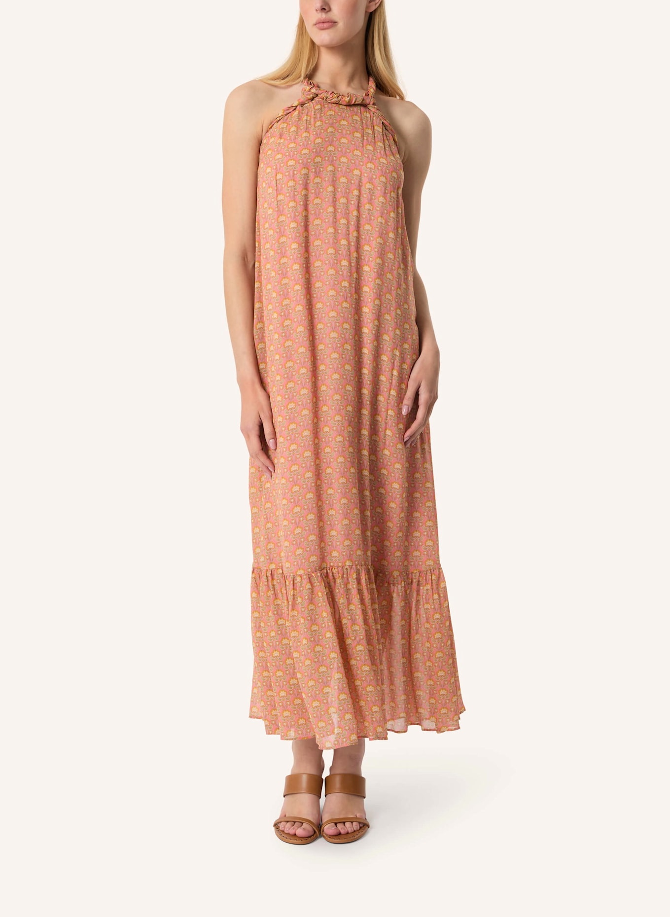 Malej Viskosekleid KNIDOS: BEIGE