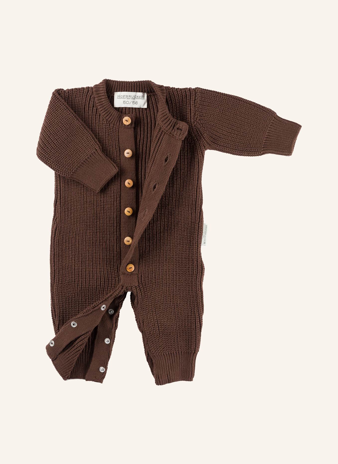 Hofbrucker Strick-Overall LEO: BRAUN