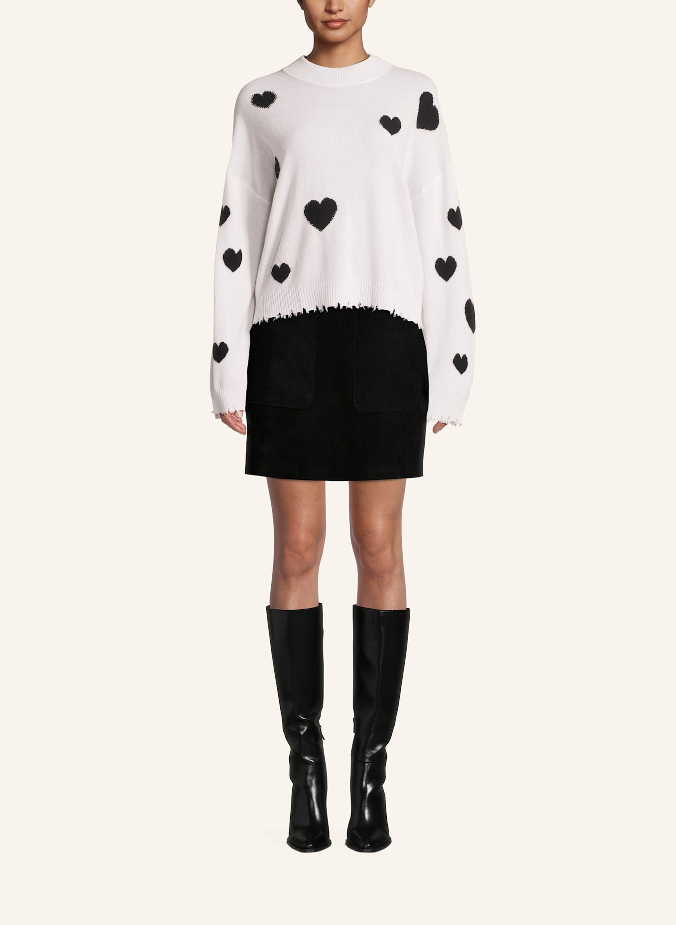 Princess GOES HOLLYWOOD Pullover mit Schmucksteinen und Cashmere: WEISS