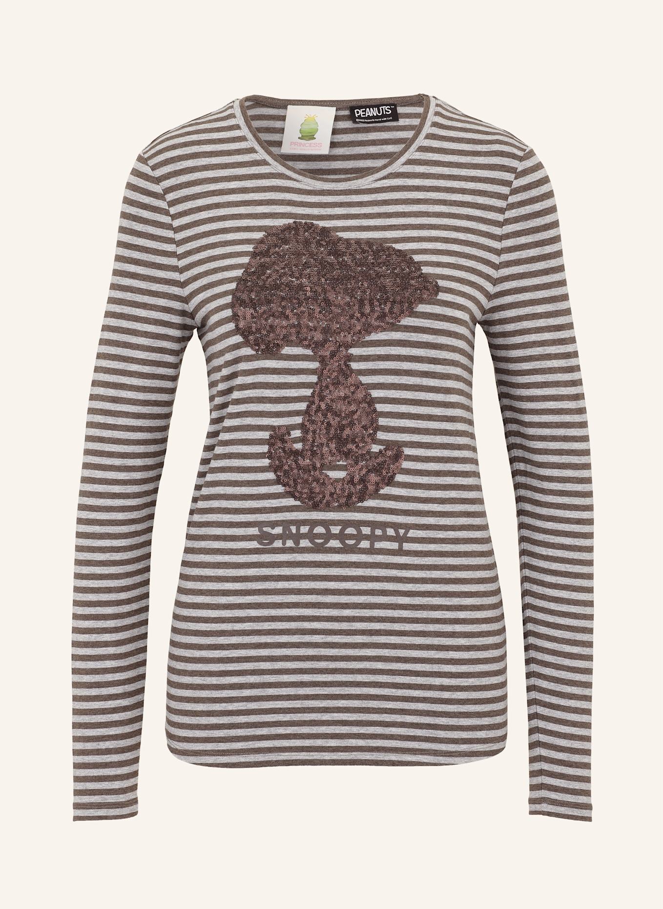 Princess GOES HOLLYWOOD Longsleeve mit Pailletten: GRAU/ BRAUN