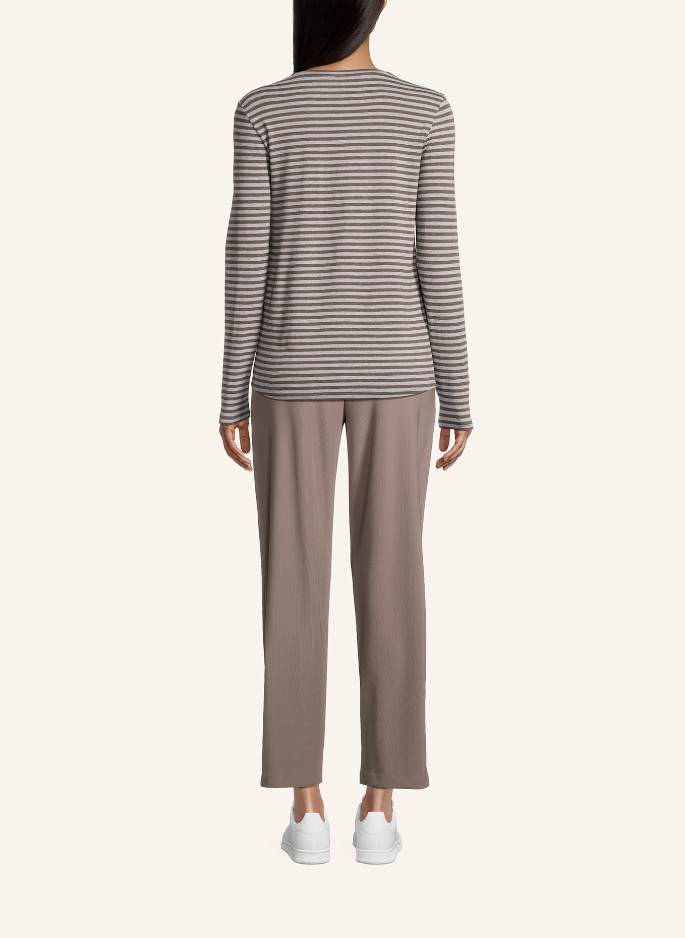 Princess GOES HOLLYWOOD Longsleeve mit Pailletten: GRAU/ BRAUN