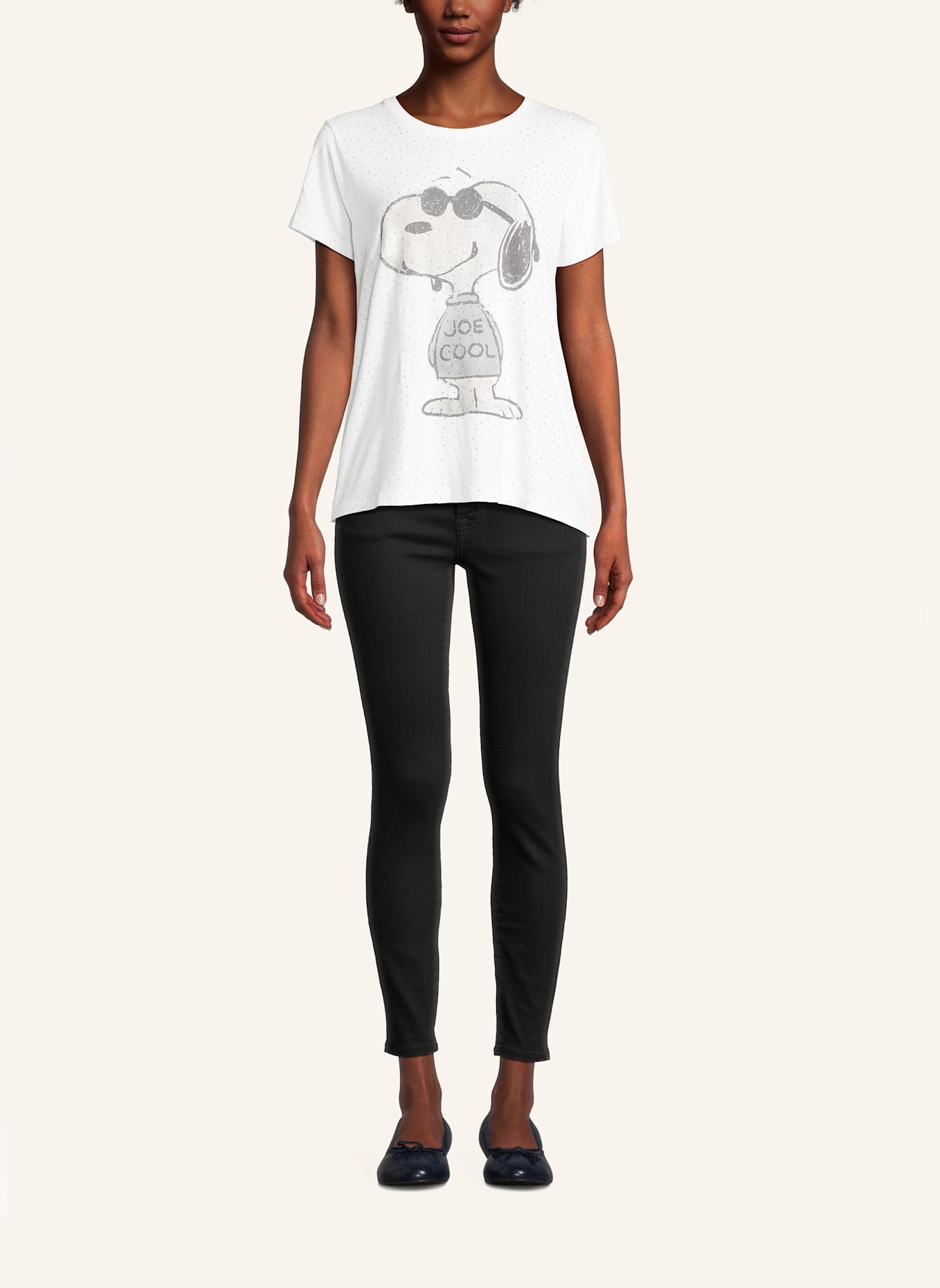 FrogBox T-Shirt mit Schmucksteinen: WEISS