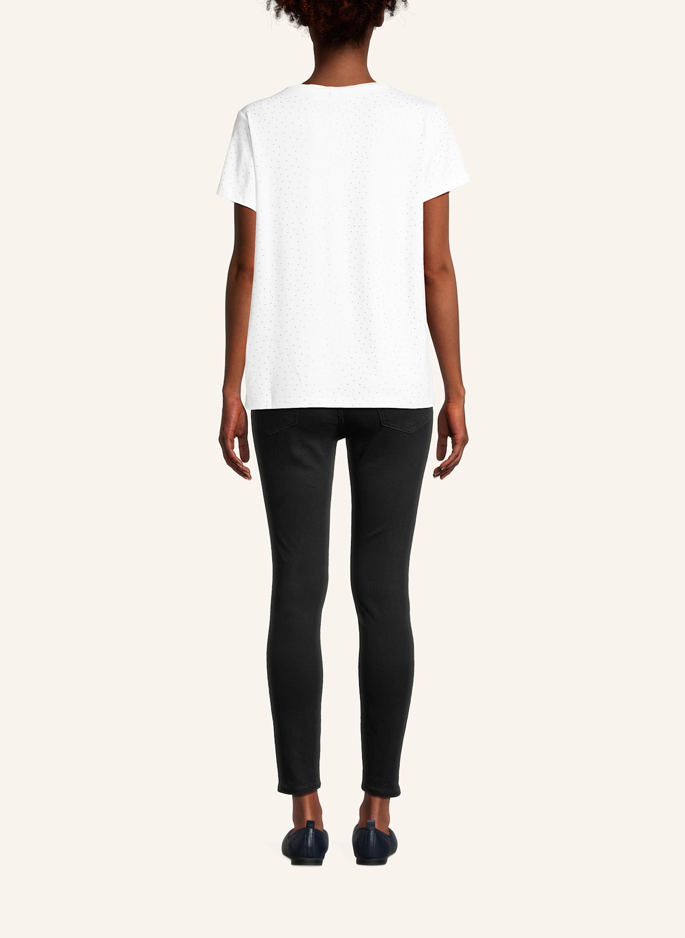 FrogBox T-Shirt mit Schmucksteinen: WEISS