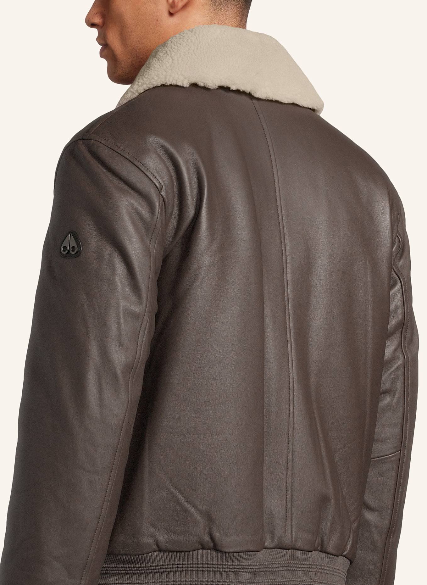 MOOSE KNUCKLES Lederjacke TOBA: BRAUN