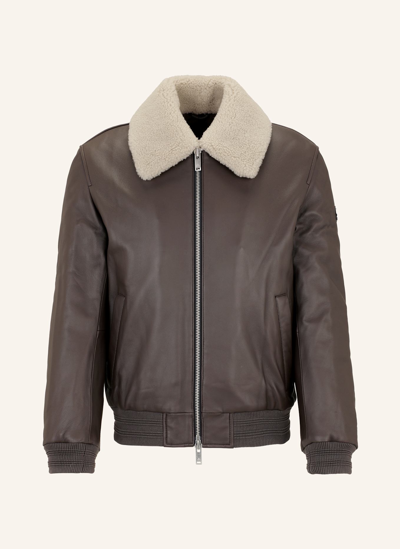MOOSE KNUCKLES Lederjacke TOBA: BRAUN
