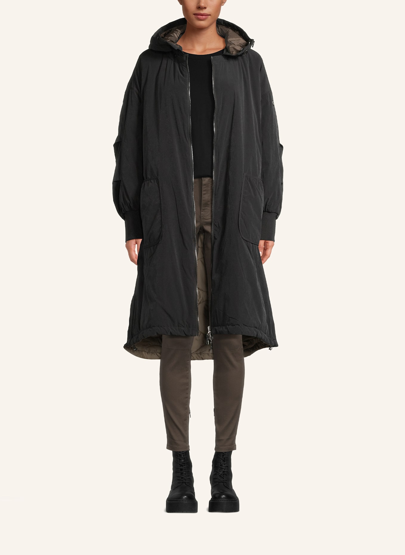 BLONDE No.8 Mantel MILKA zum Wenden: SCHWARZ