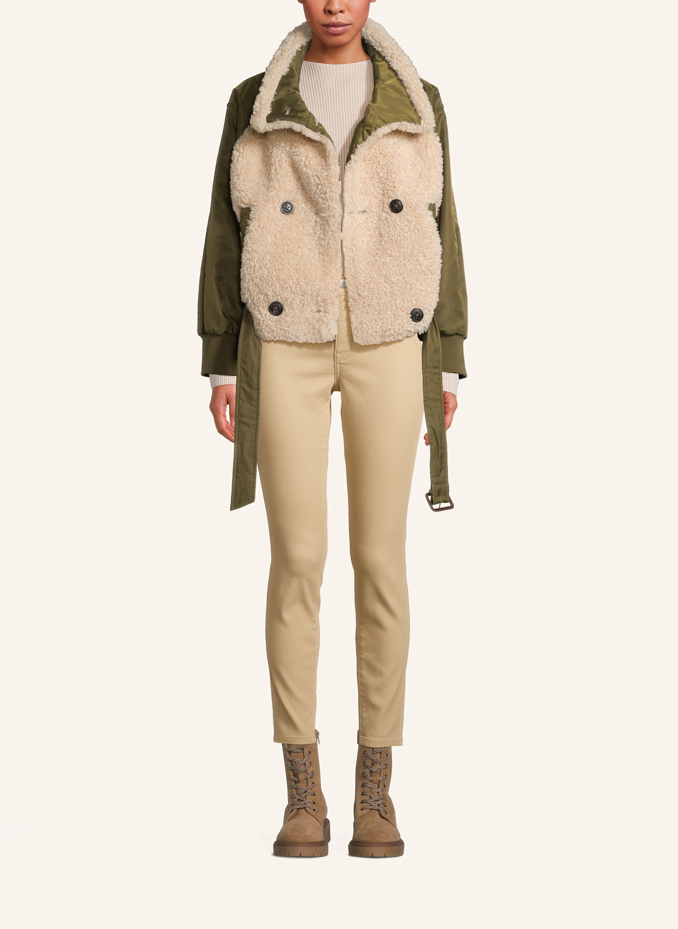 BLONDE No.8 Jacke LONDON im Materialmix: DUNKELGRÜN