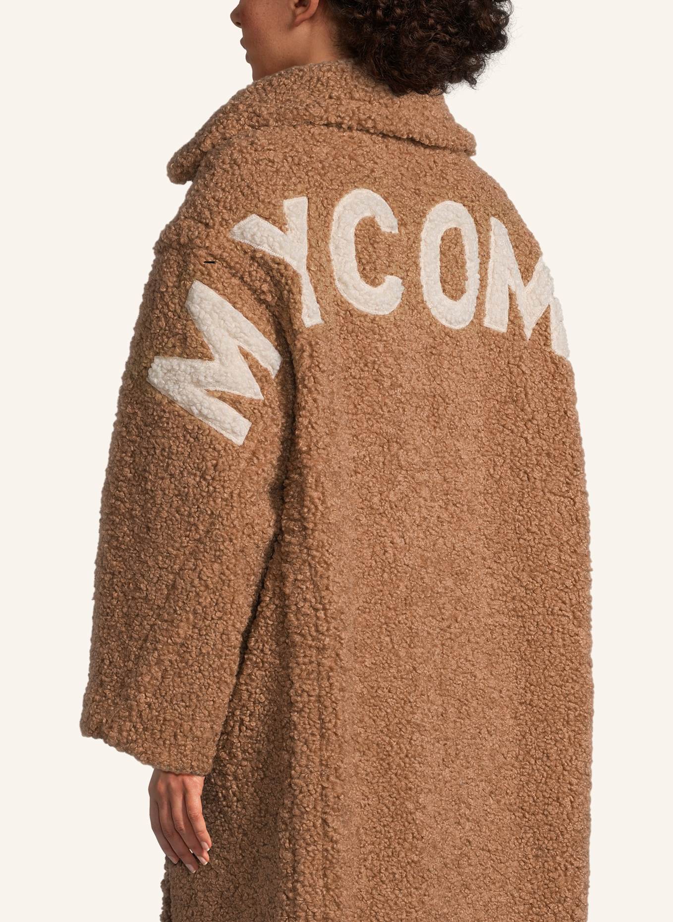 No.1 Como Teddyfell-Mantel NOEMI: CAMEL