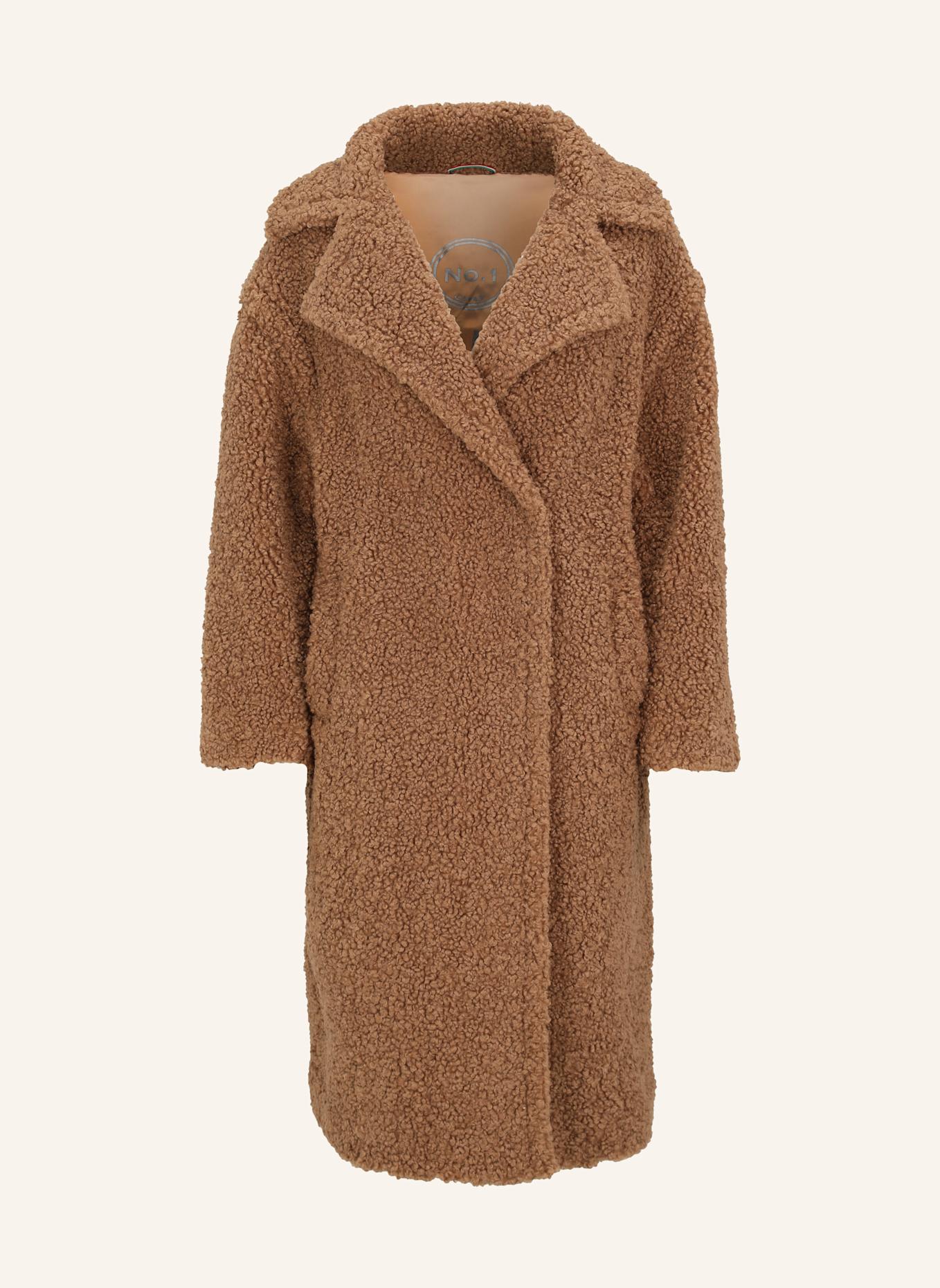 No.1 Como Teddyfell-Mantel NOEMI: CAMEL