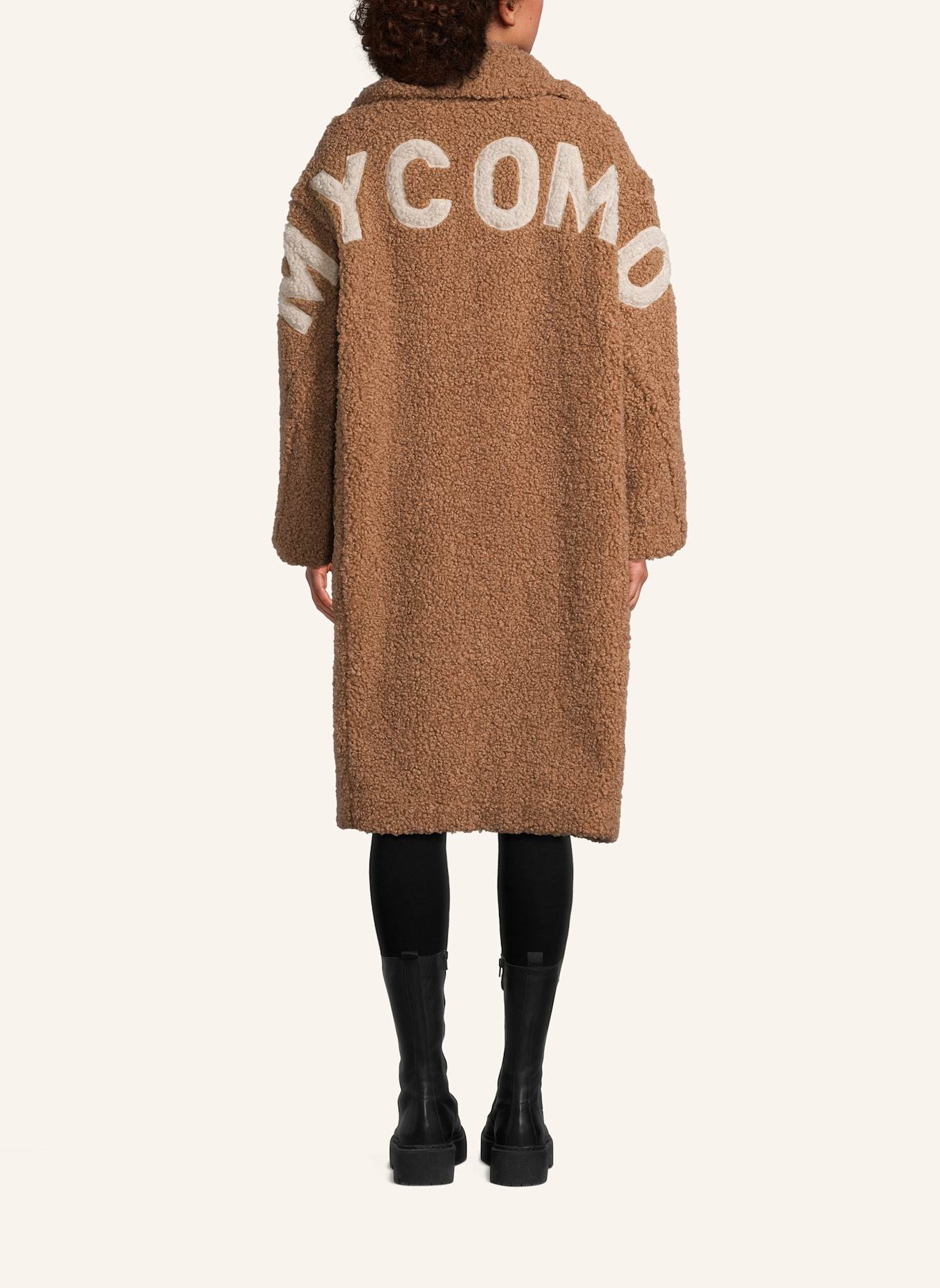 No.1 Como Teddyfell-Mantel NOEMI: CAMEL