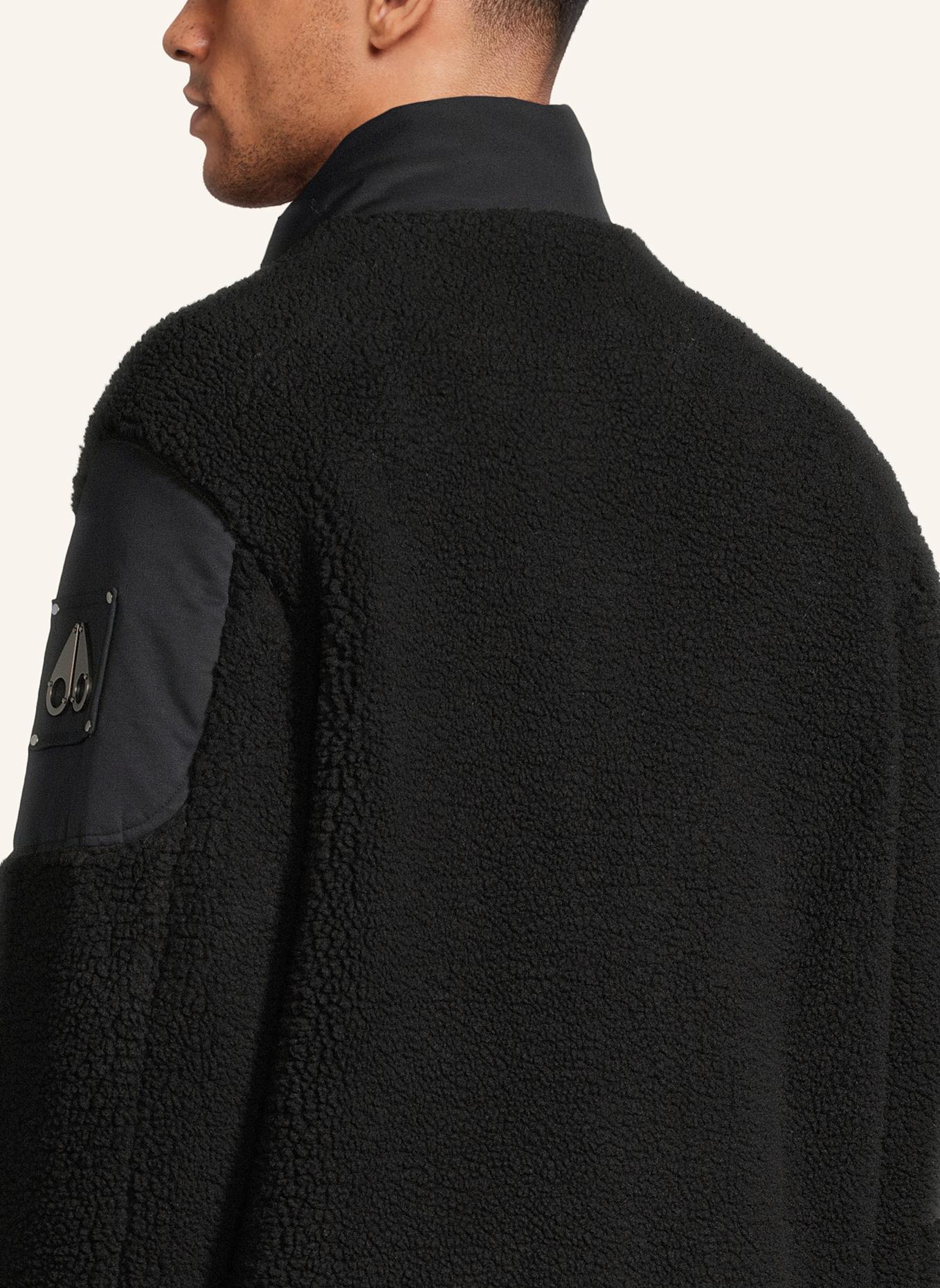 MOOSE KNUCKLES Teddyfell-Jacke SAGLEK im Materialmix: SCHWARZ