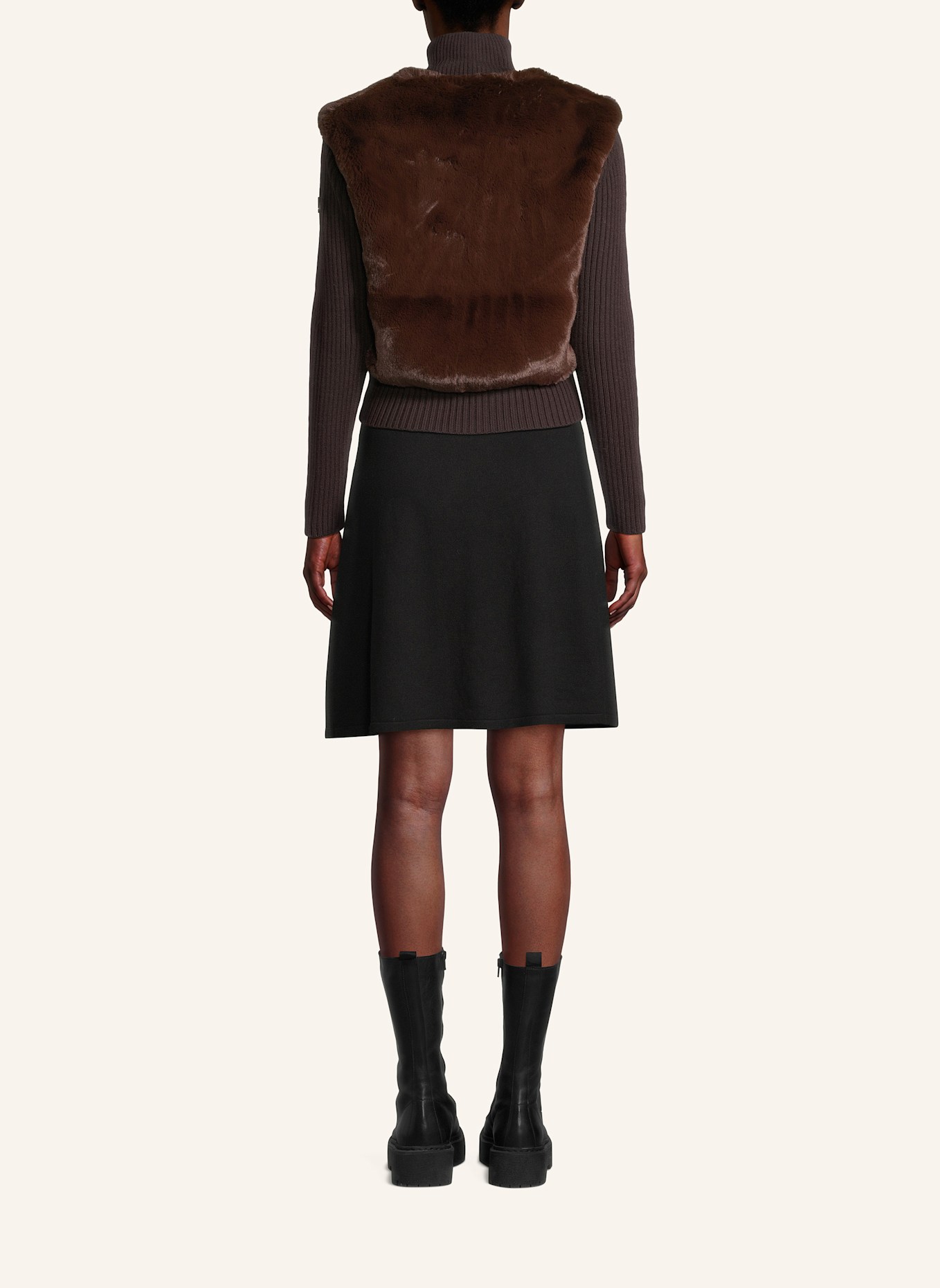 MOOSE KNUCKLES Strickjacke DUA BUNNY im Materialmix: BRAUN