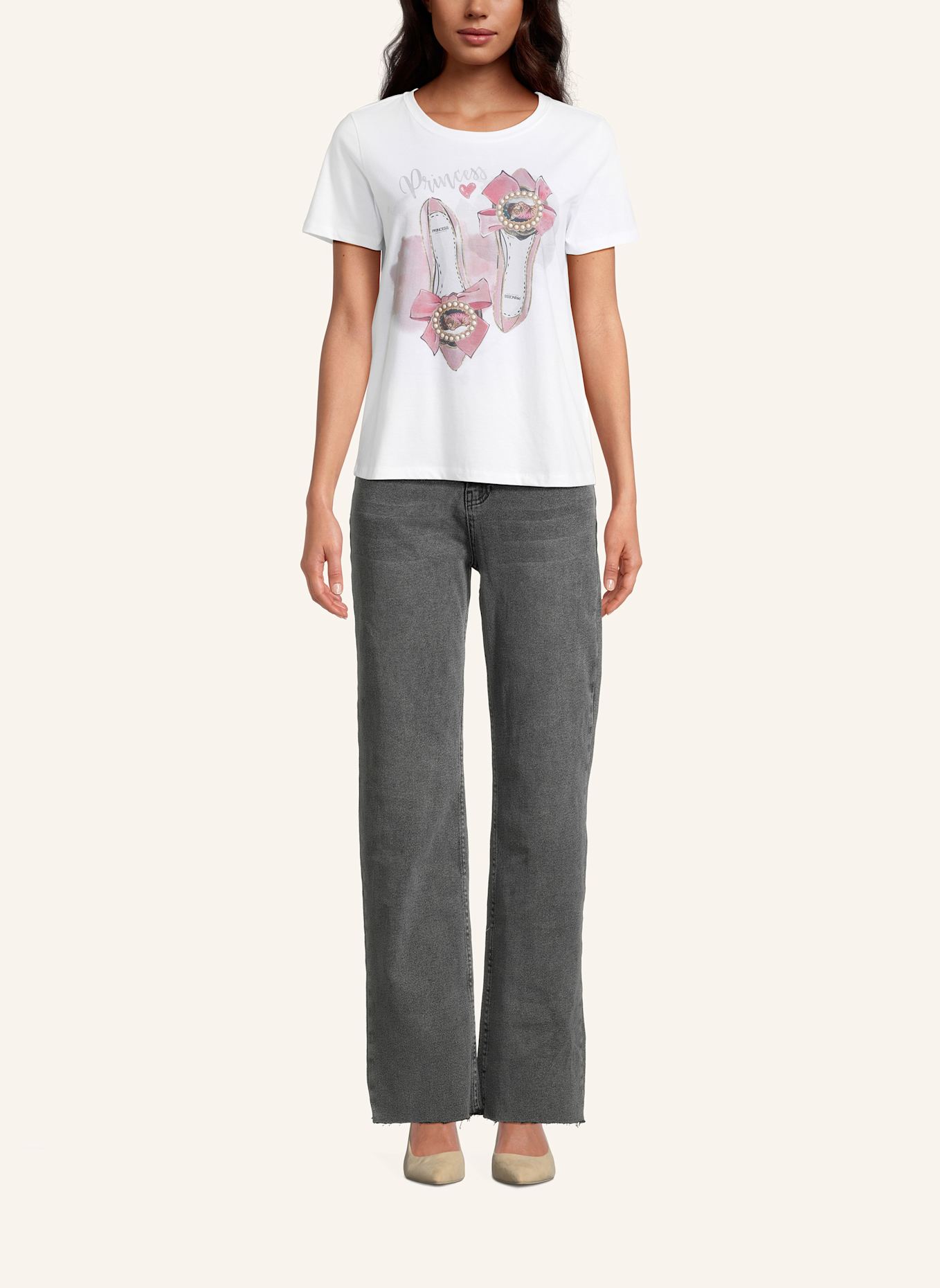 Princess GOES HOLLYWOOD T-Shirt mit Schmucksteinen: WEISS