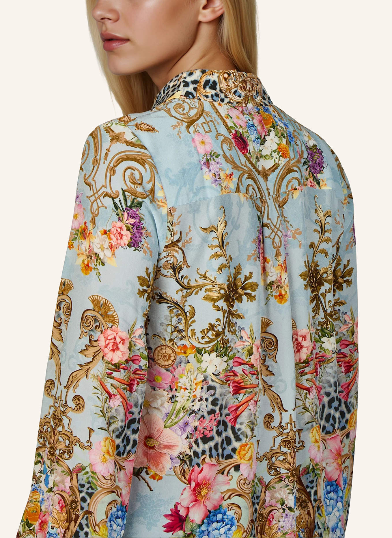 Princess GOES HOLLYWOOD Bluse aus Seide: HELLBLAU/ HELLROSA/ GOLD