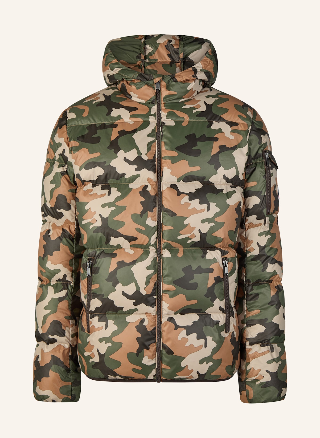 JOTT Daunenjacke JAVA PRINT: BRAUN/ GRÜN