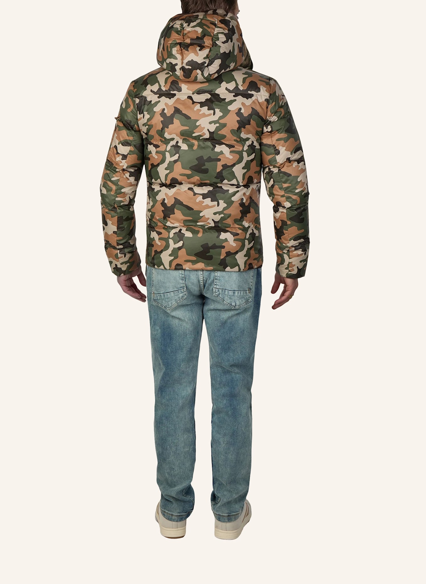 JOTT Daunenjacke JAVA PRINT: BRAUN/ GRÜN