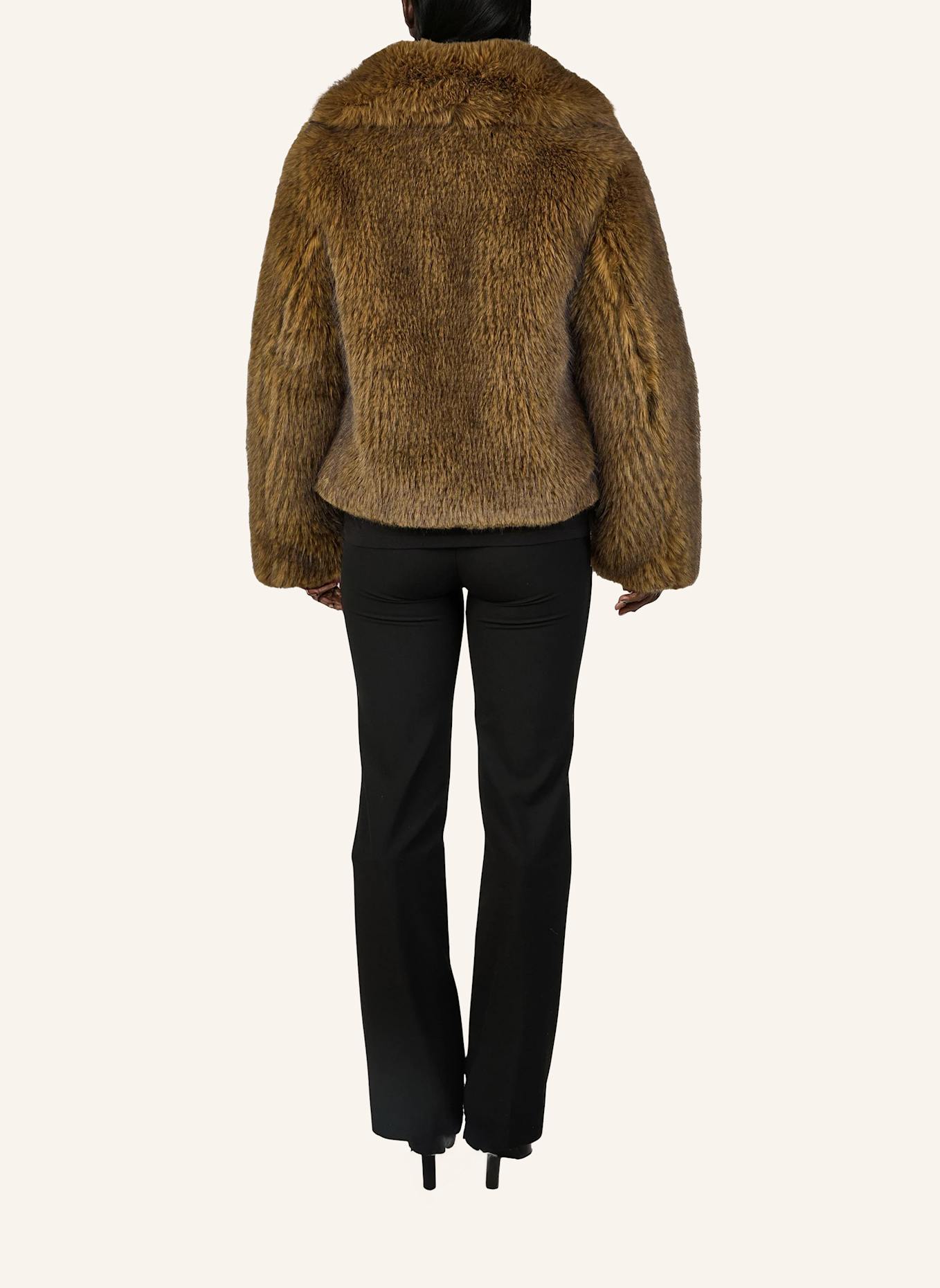 MOOSE KNUCKLES Jacke SUTTON BUNNY GOLD aus Kunstpelz: BEIGE/ BRAUN