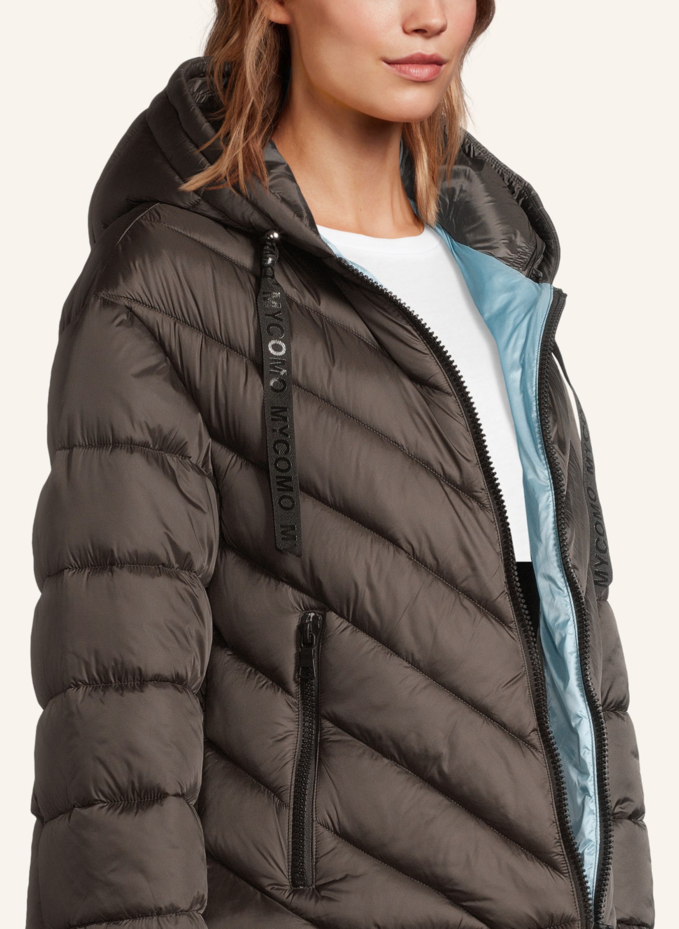 No.1 Como Steppjacke AMBRA: GRAU/ GRÜN