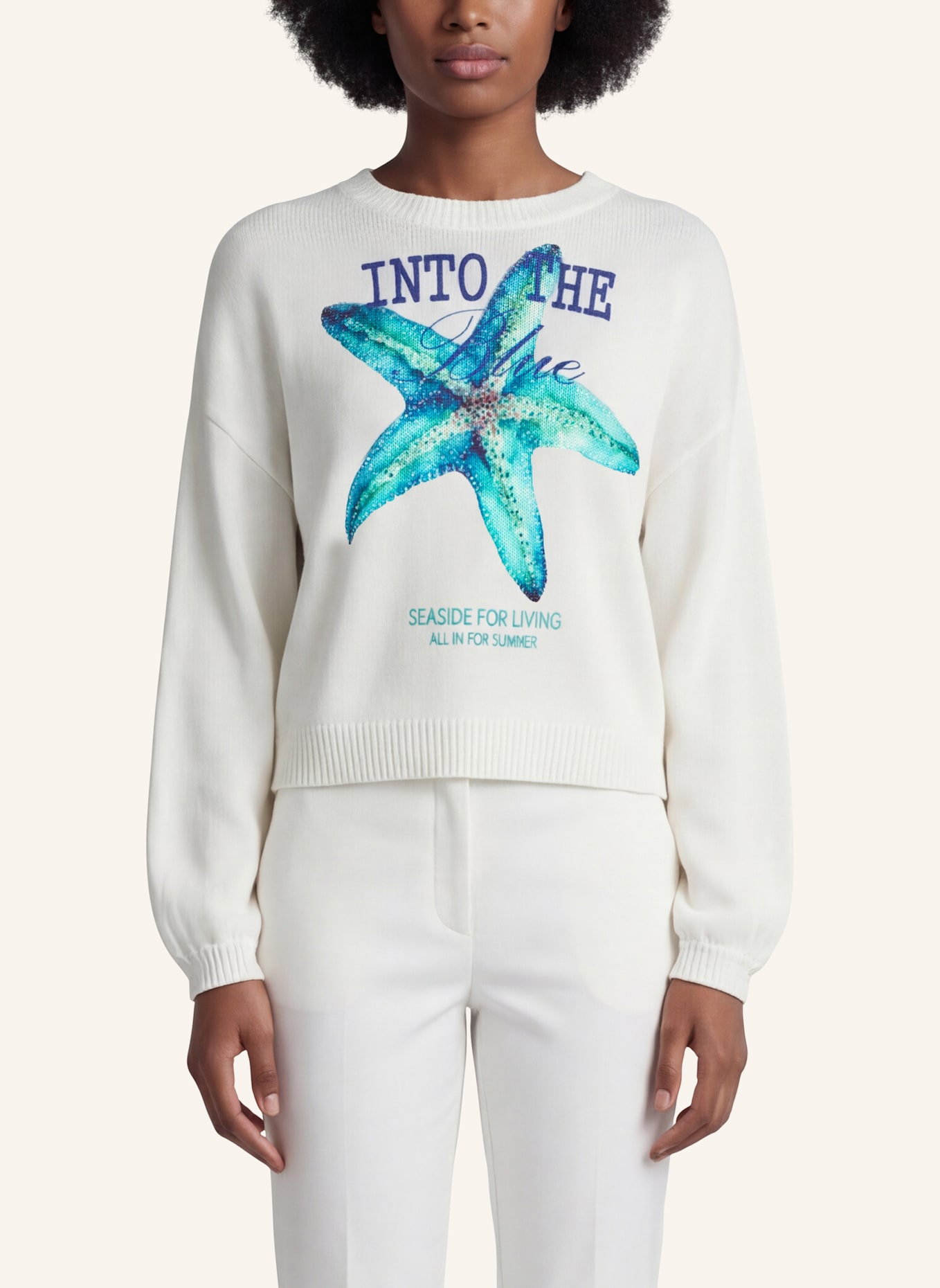 Princess GOES HOLLYWOOD Pullover mit Schmucksteinen: WEISS