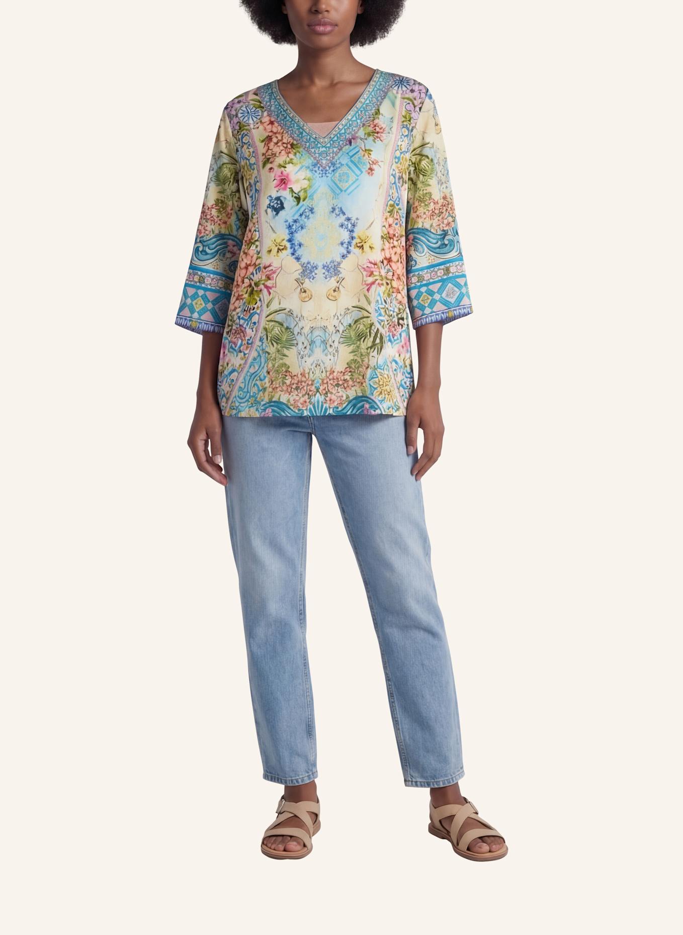 Princess GOES HOLLYWOOD Tunika aus Seide mit Schmucksteinen: BLAU/ GELB