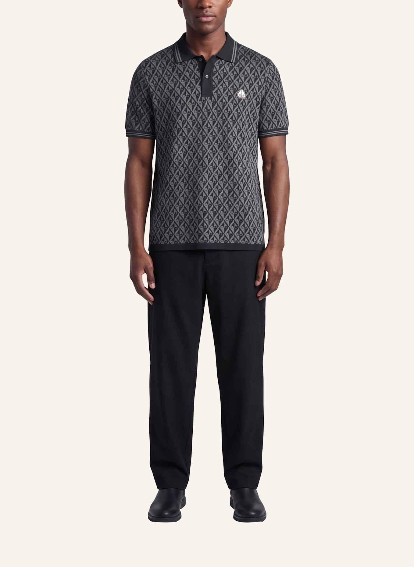 MOOSE KNUCKLES Poloshirt APEX: SCHWARZ/ GRAU