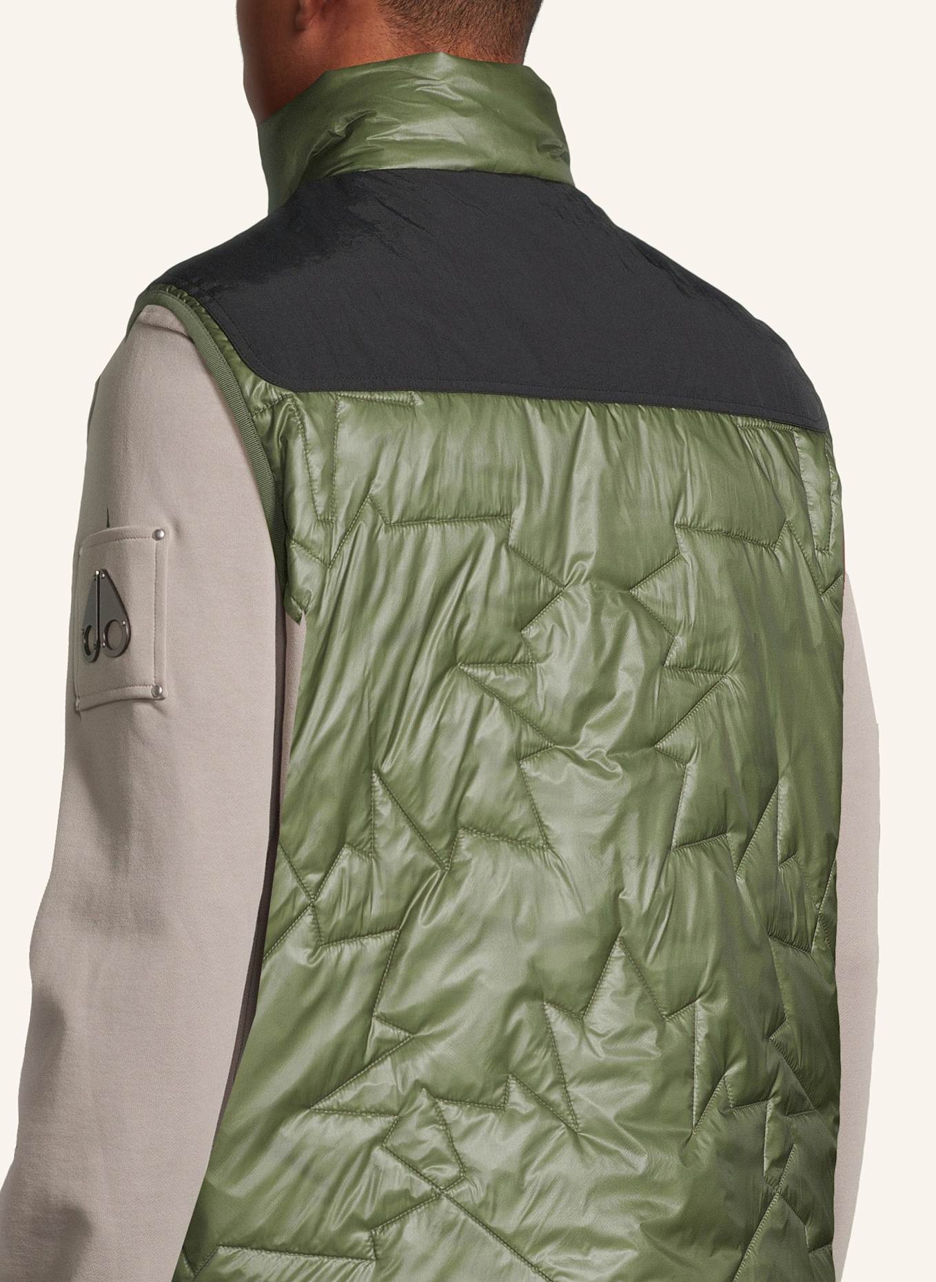 MOOSE KNUCKLES Weste ICON LEAF QUILT: GRÜN/ SCHWARZ