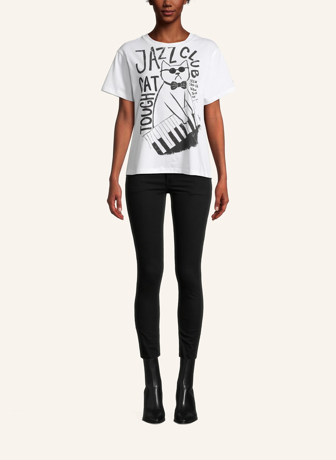 Princess GOES HOLLYWOOD T-Shirt mit Schmucksteinen: WEISS