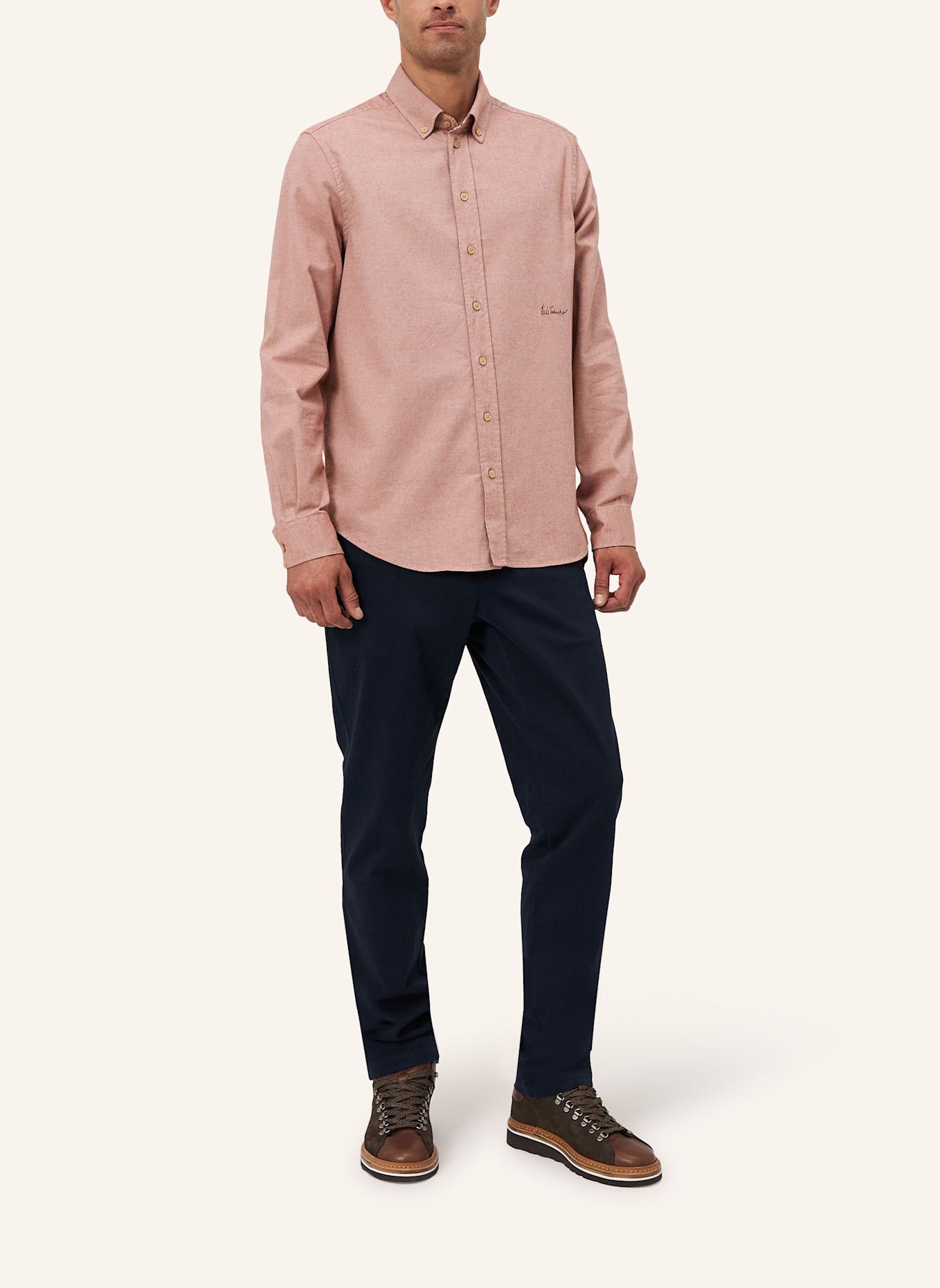 Luis Trenker Hemd LUBENZIO Regular Fit: ROT/ BRAUN