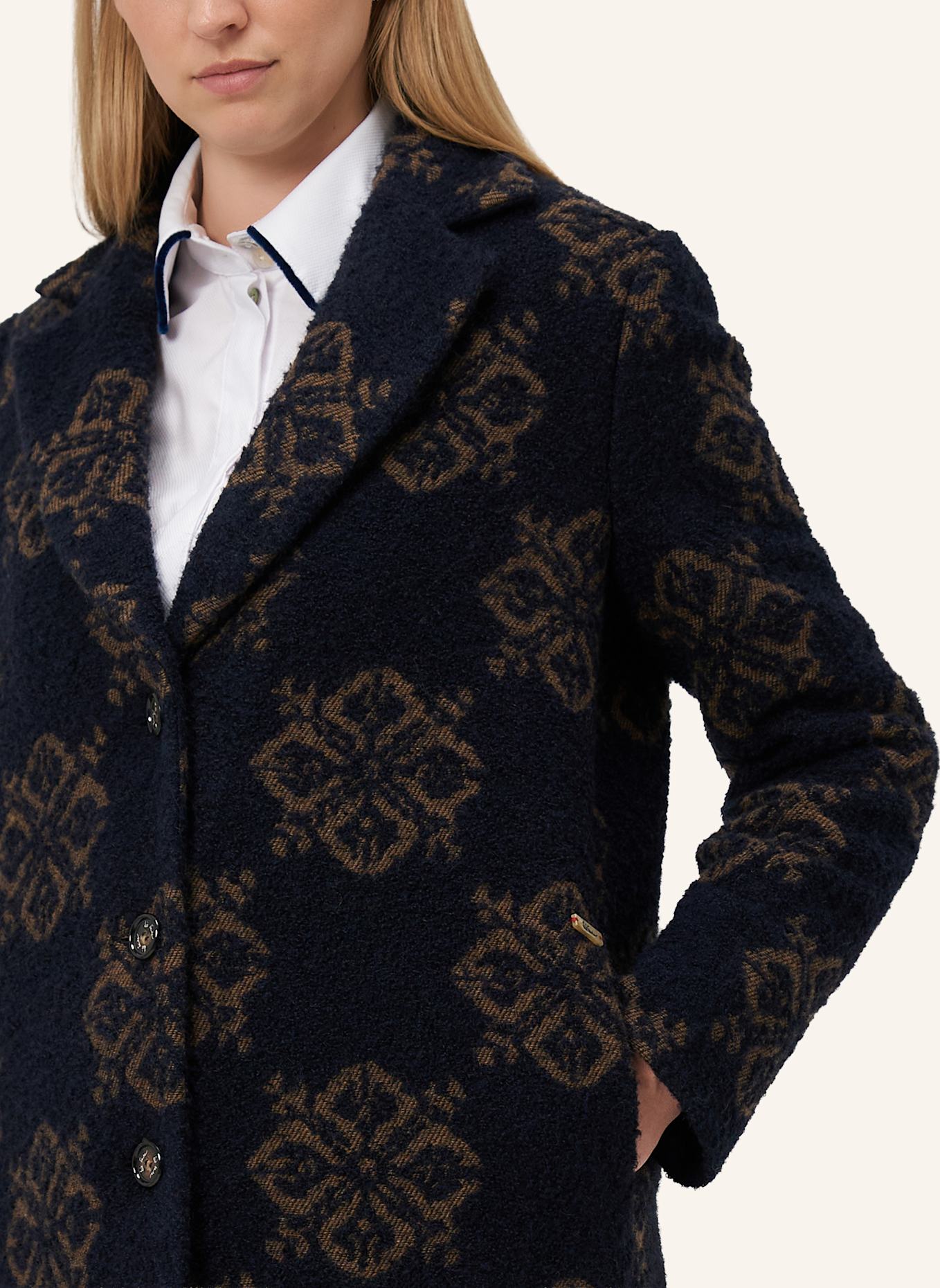 Luis Trenker Bouclé-Mantel LUGRETA: DUNKELBLAU