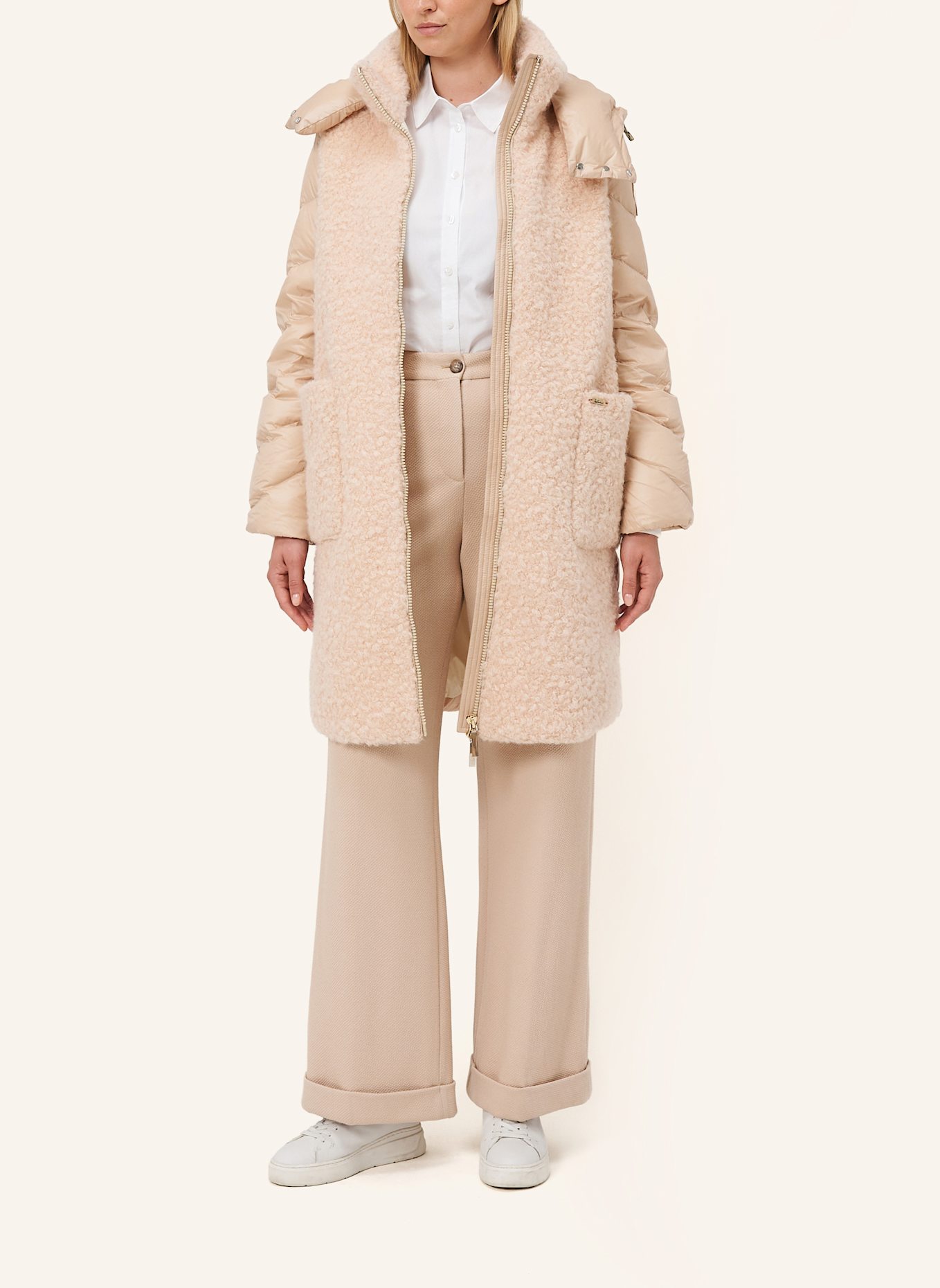 Luis Trenker Daunenmantel LUPLACIDA im Materialmix: CREME