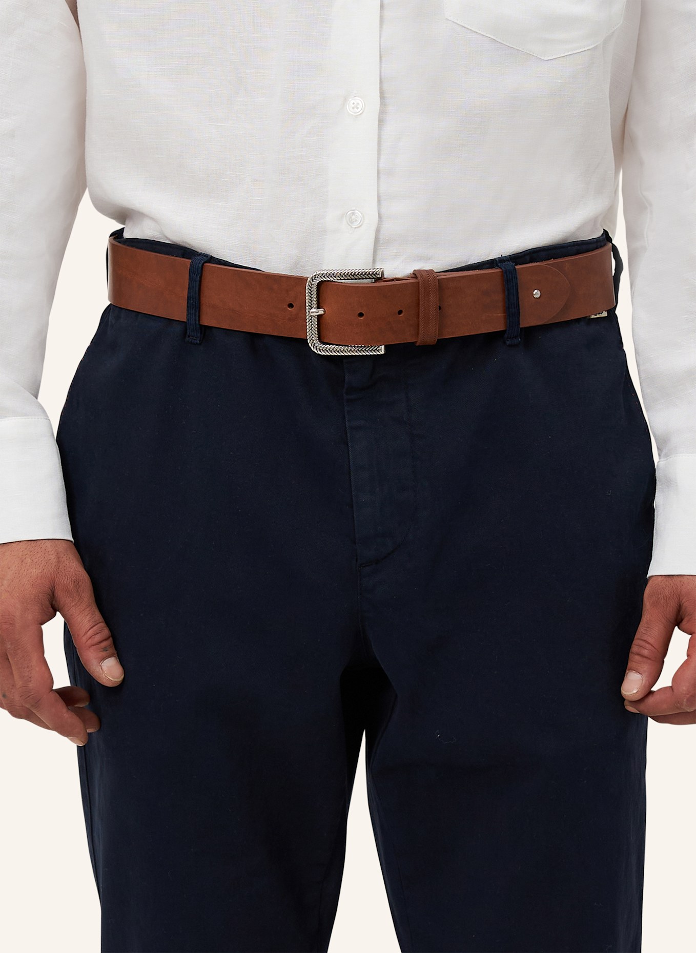 Luis Trenker Ledergürtel LUFABIAN mit Nieten: BRAUN