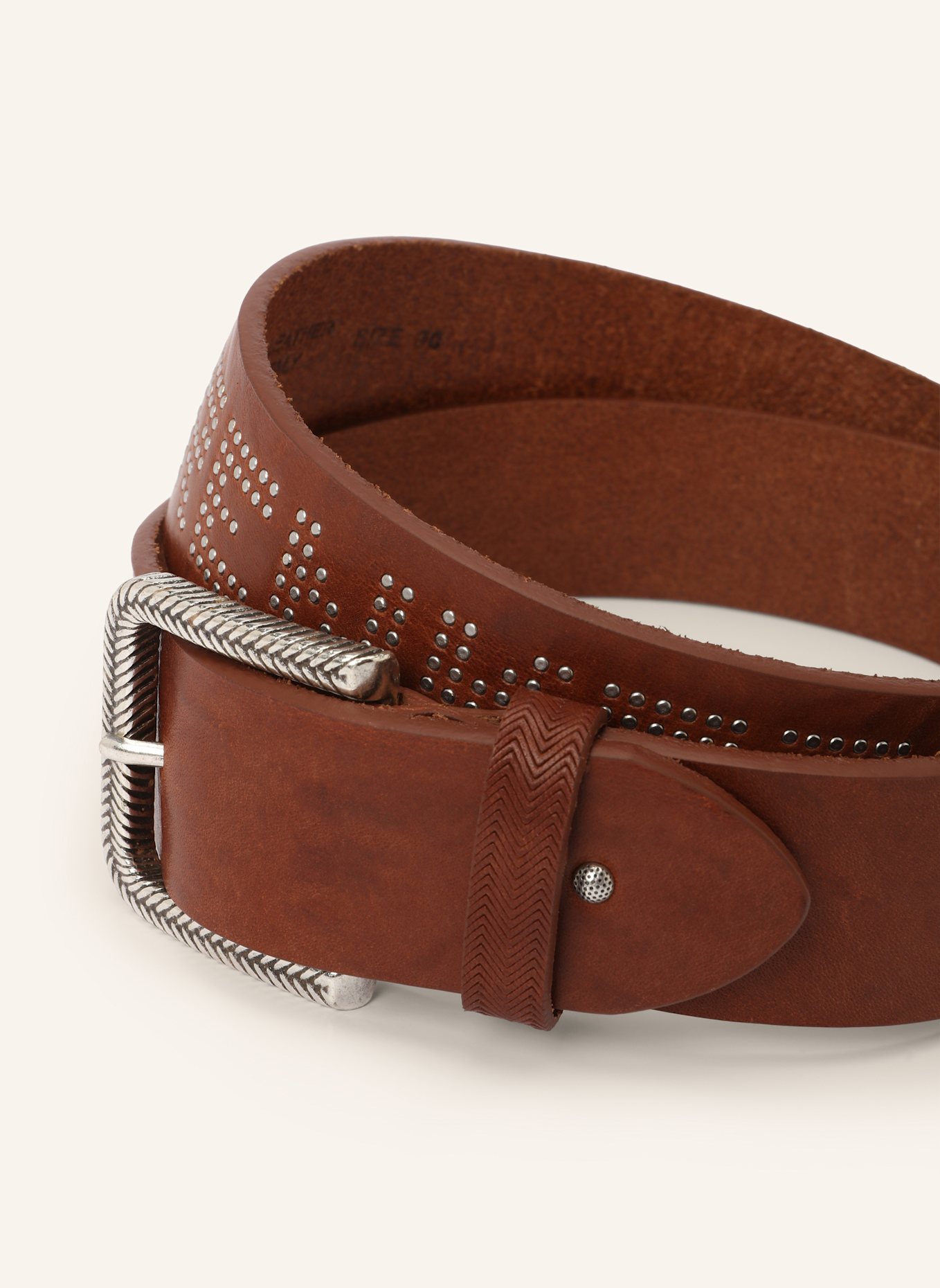 Luis Trenker Ledergürtel LUFABIAN mit Nieten: BRAUN