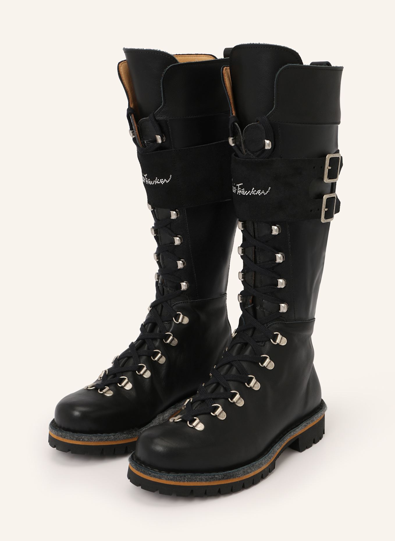 Luis Trenker Schnürstiefel LUTINA mit Schmucksteinen: SCHWARZ