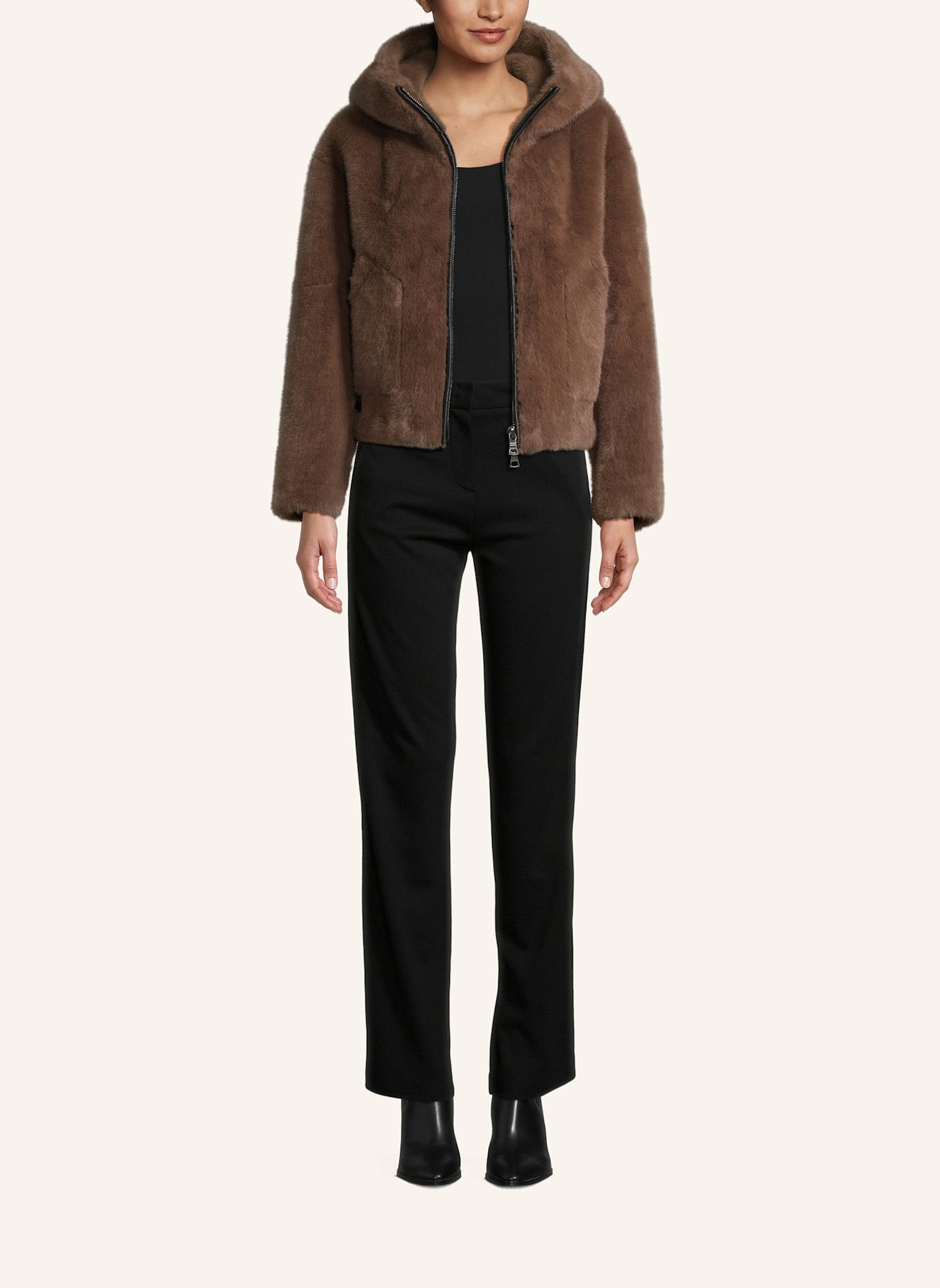 BLONDE No.8 Kunstpelz-Jacke ELLE: DUNKELBRAUN