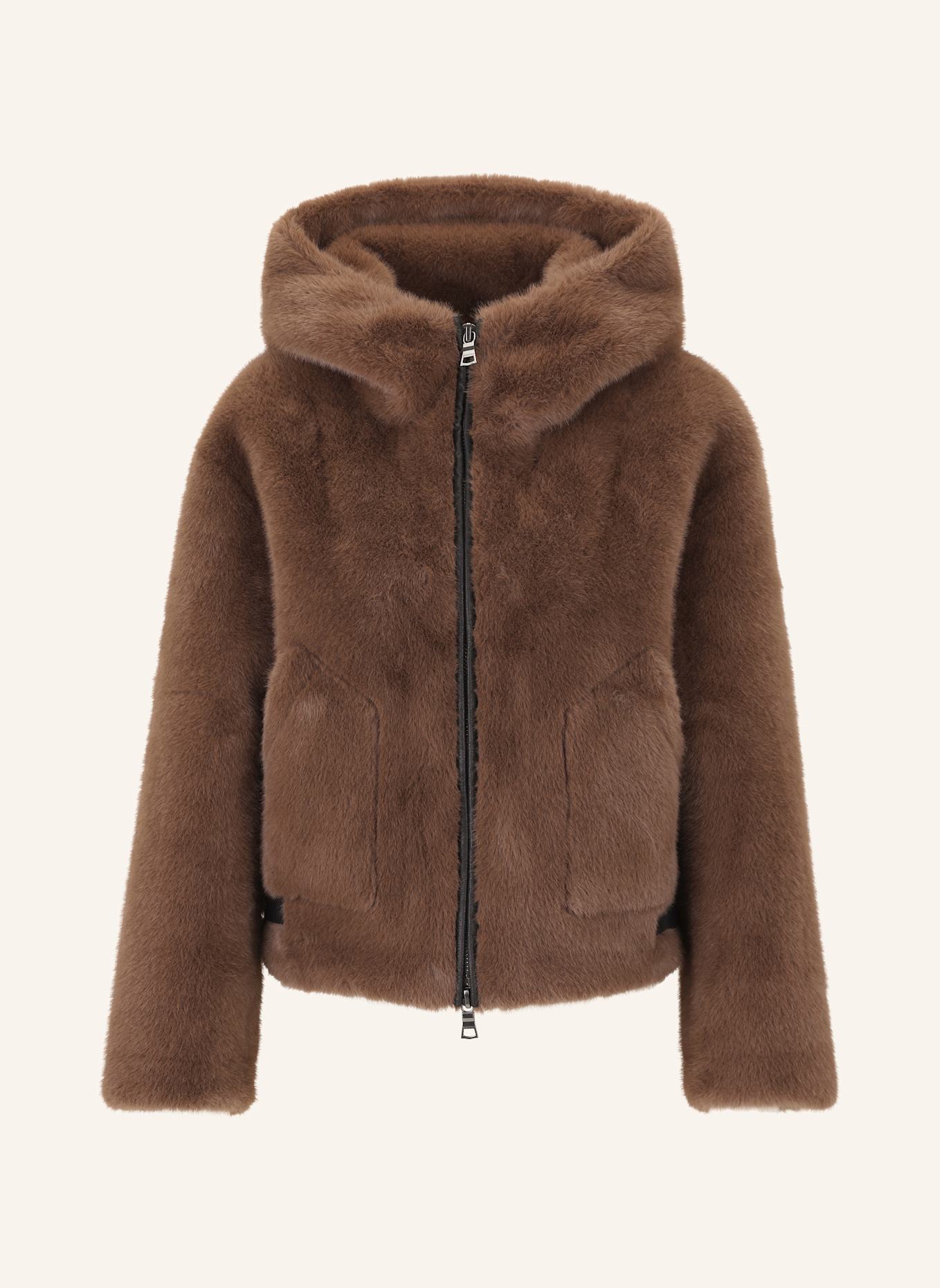 BLONDE No.8 Kunstpelz-Jacke ELLE: DUNKELBRAUN
