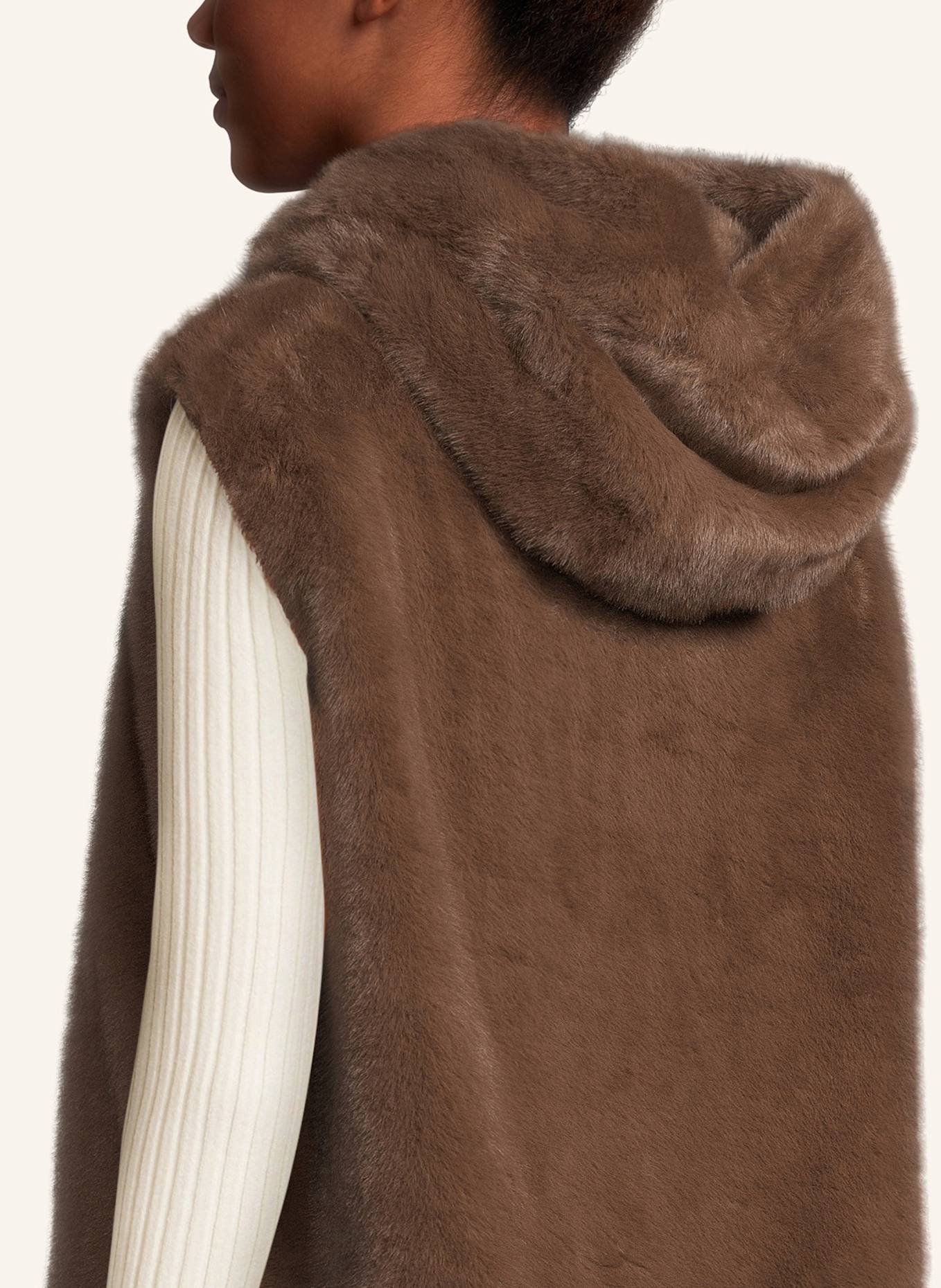 BLONDE No.8 Kunstpelz-Weste ASHLEY: DUNKELBRAUN