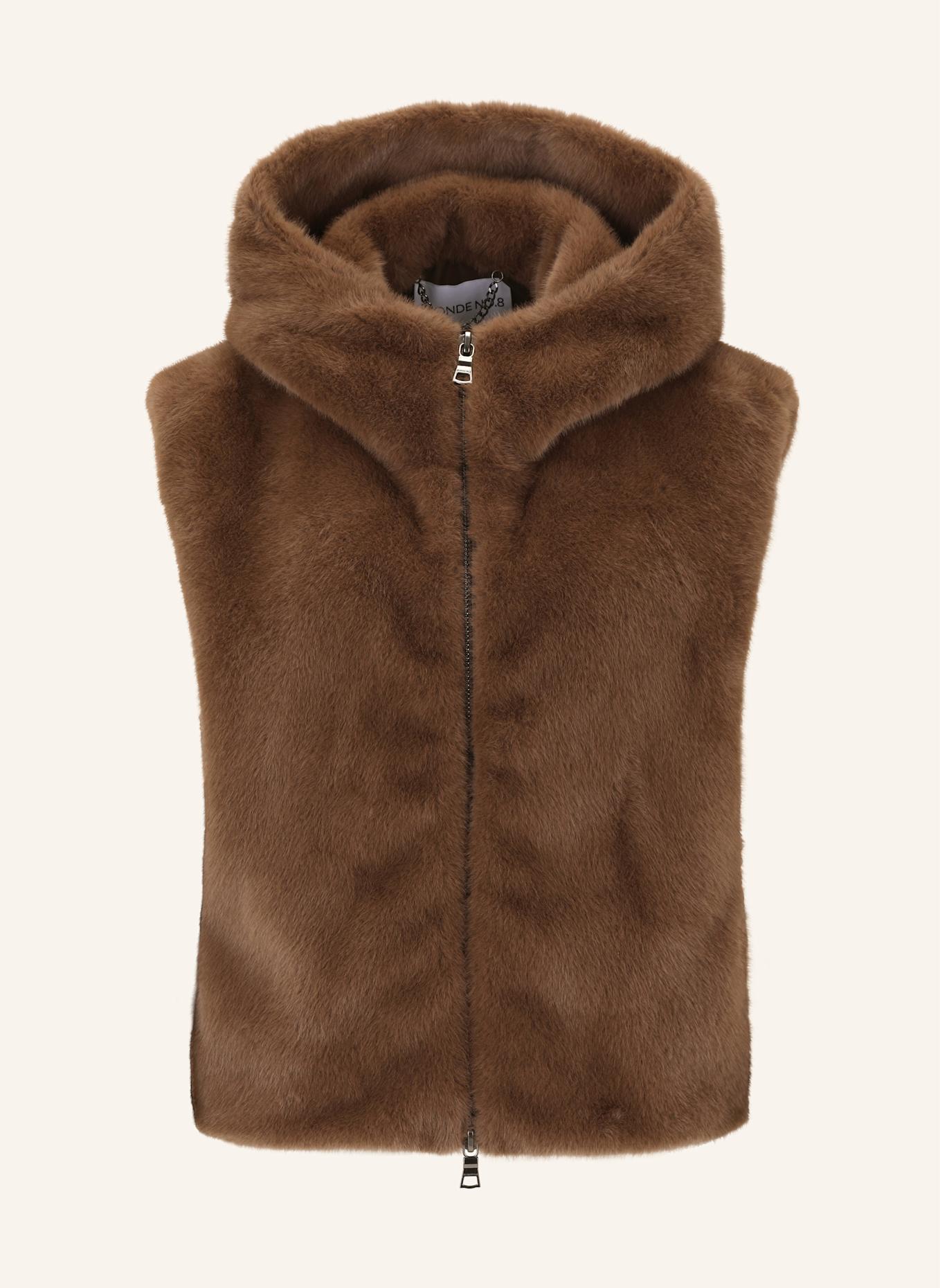 BLONDE No.8 Kunstpelz-Weste ASHLEY: DUNKELBRAUN
