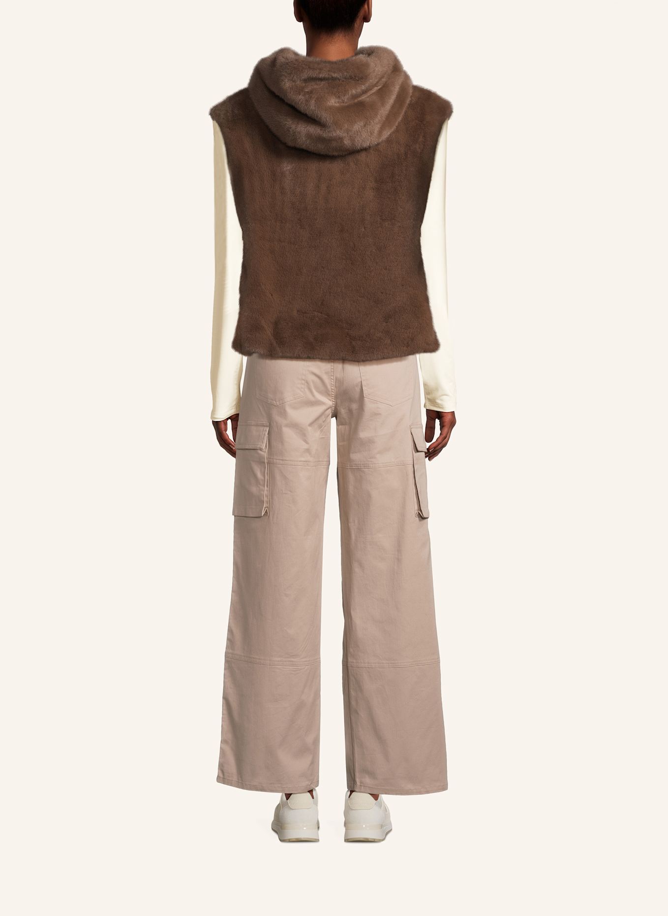 BLONDE No.8 Kunstpelz-Weste ASHLEY: DUNKELBRAUN