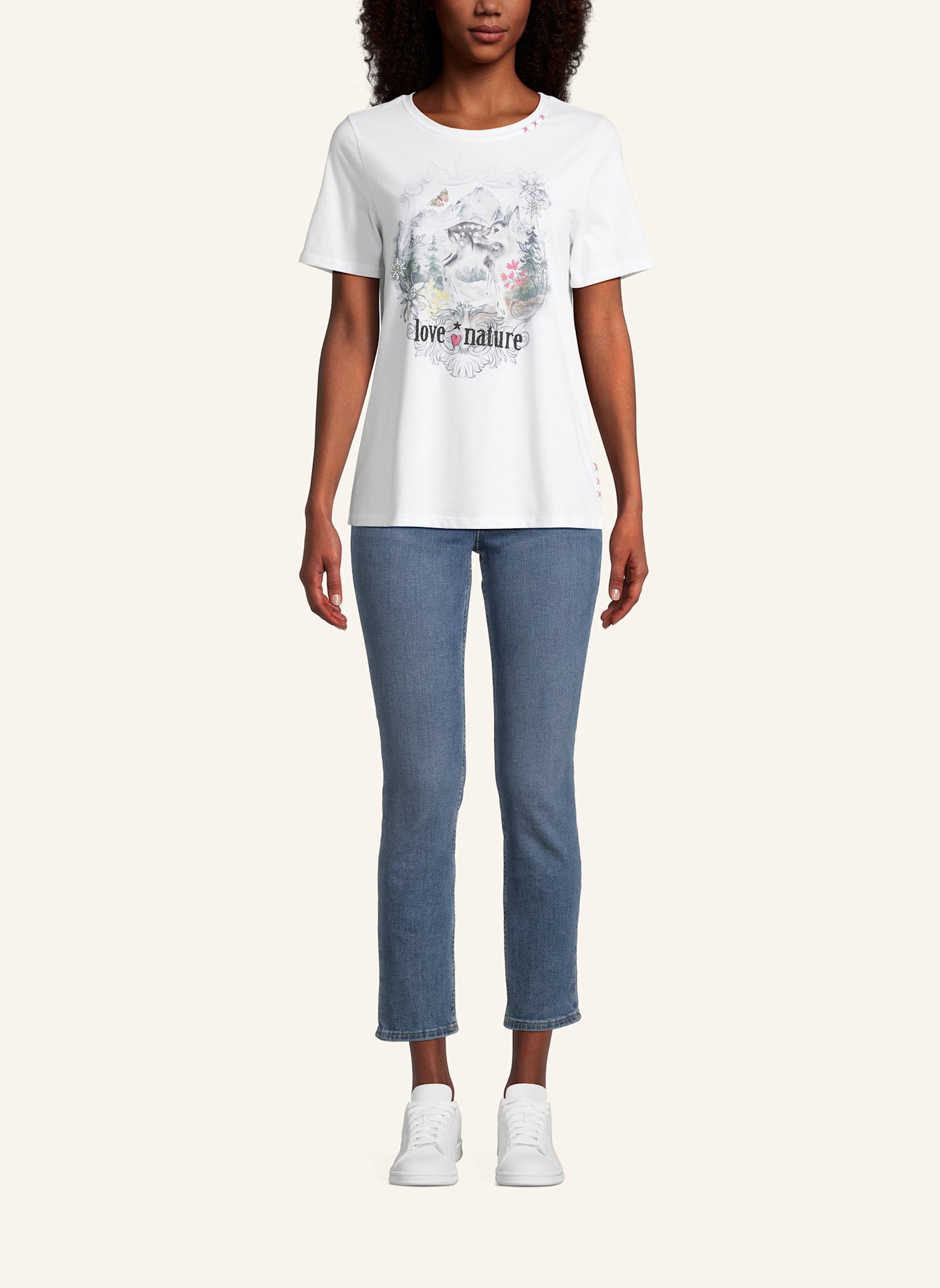 Princess GOES HOLLYWOOD T-Shirt mit Schmucksteinen: WEISS
