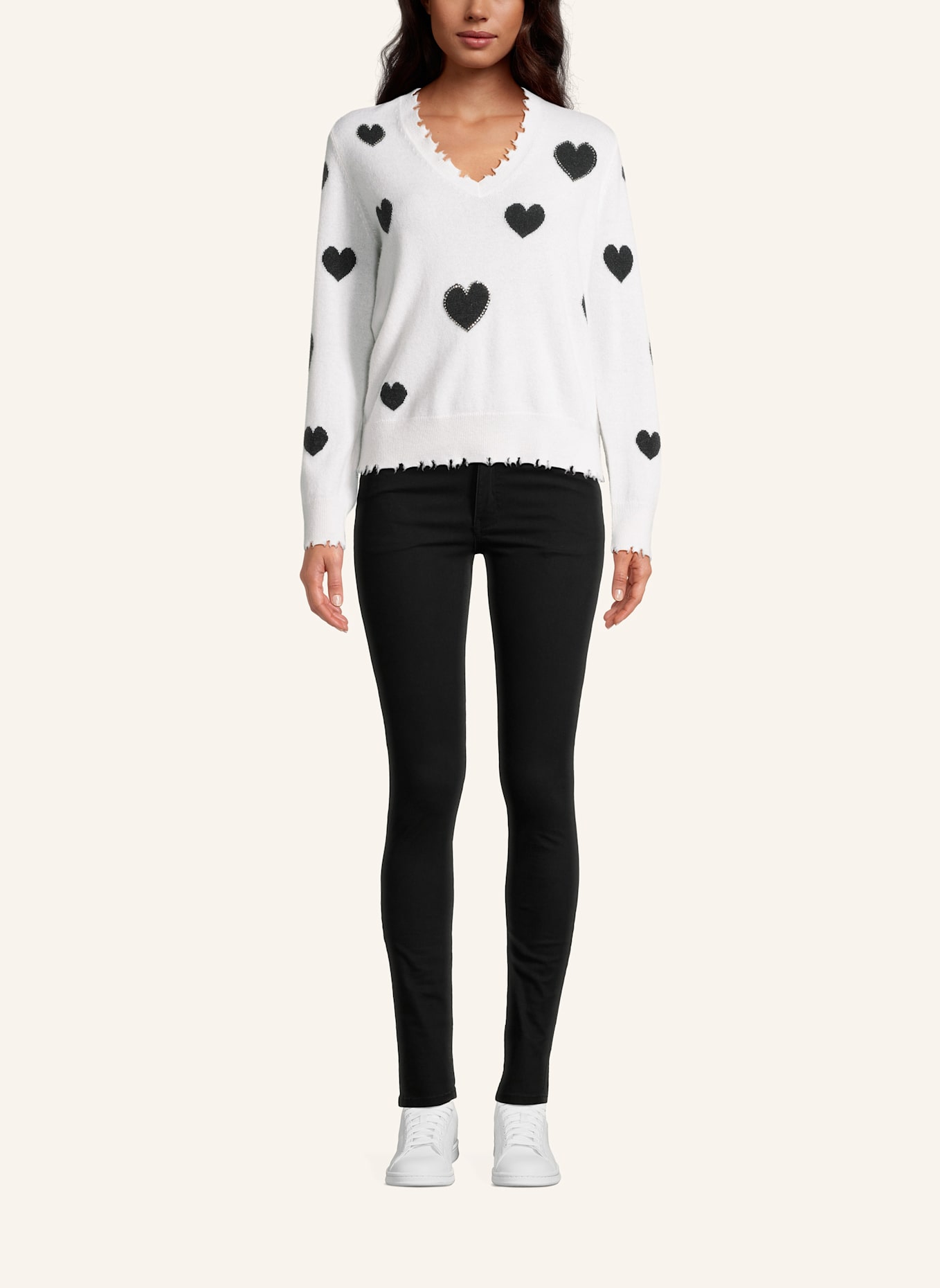 Princess GOES HOLLYWOOD Pullover mit Schmucksteinen: WEISS