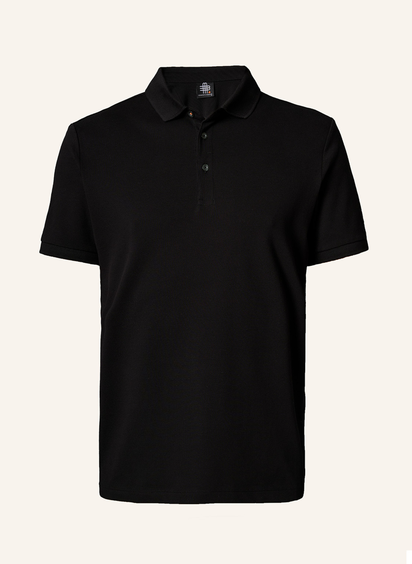 GEBAUER & GEBAUER Piqué-Poloshirt CORTO, Farbe: SCHWARZ (Bild 1)