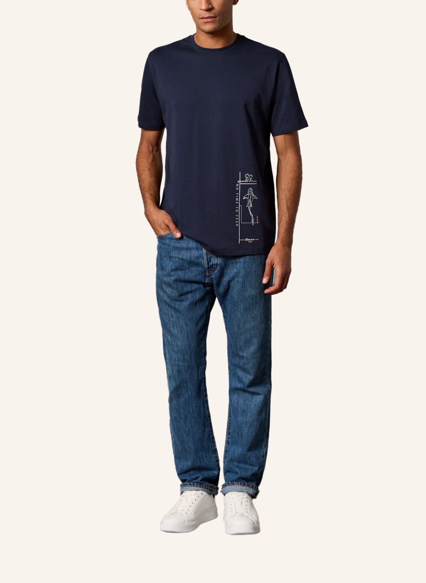 GEBAUER & GEBAUER FEAR T-Shirt: DUNKELBLAU