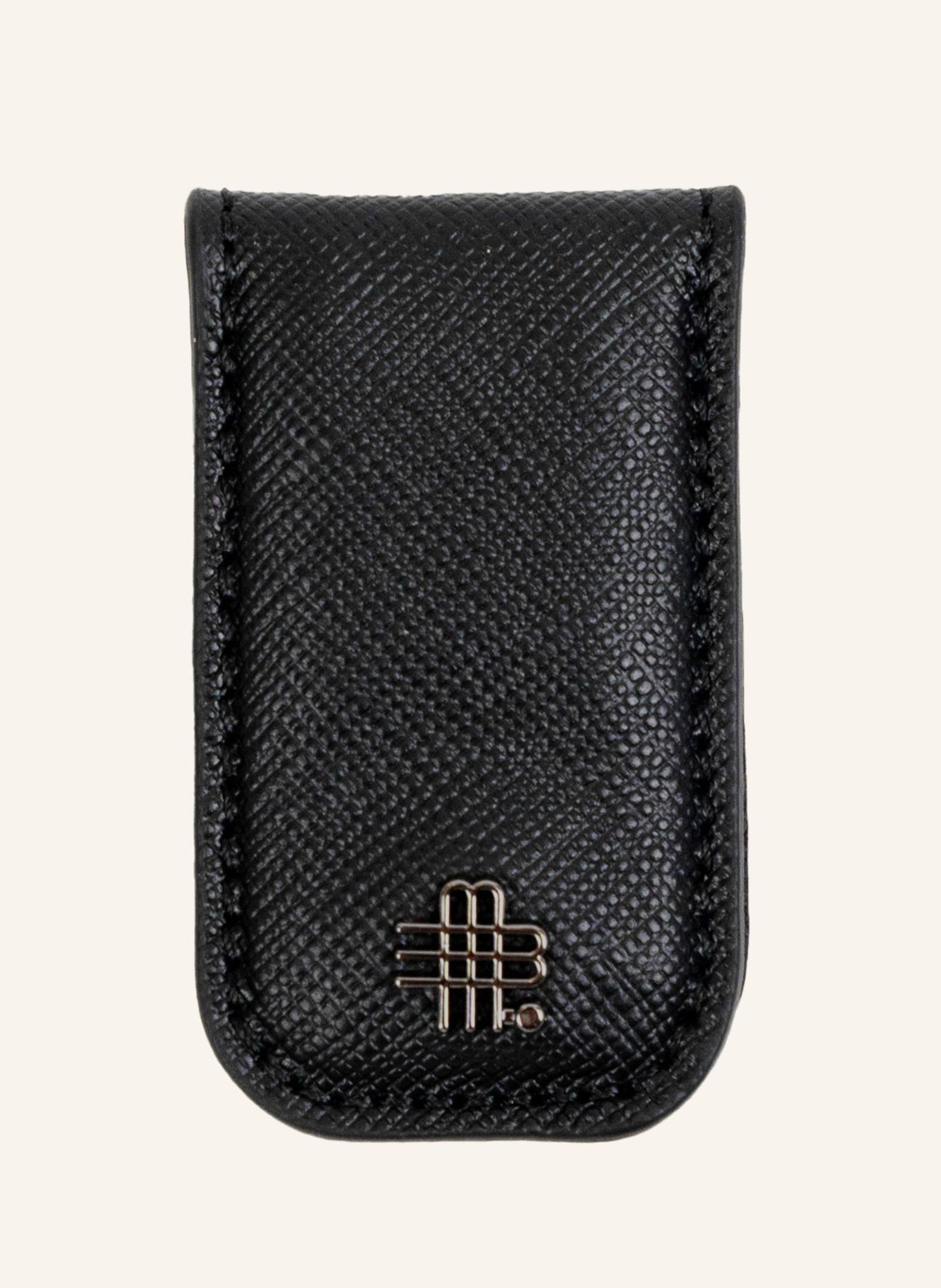 GEBAUER & GEBAUER Saffiano-Geldklammer MONEYCLIP: SCHWARZ