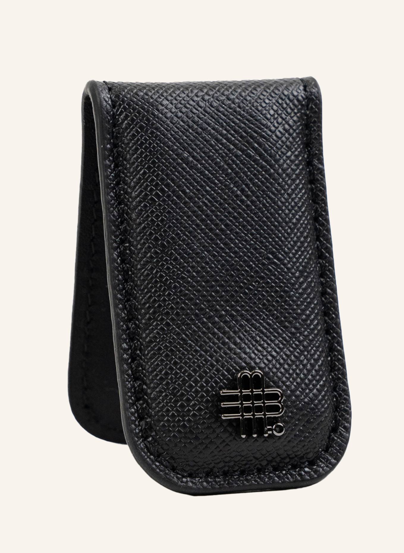 GEBAUER & GEBAUER Saffiano-Geldklammer MONEYCLIP: SCHWARZ