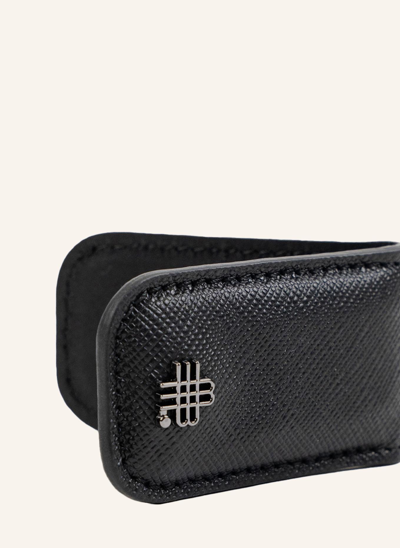 GEBAUER & GEBAUER Saffiano-Geldklammer MONEYCLIP: SCHWARZ