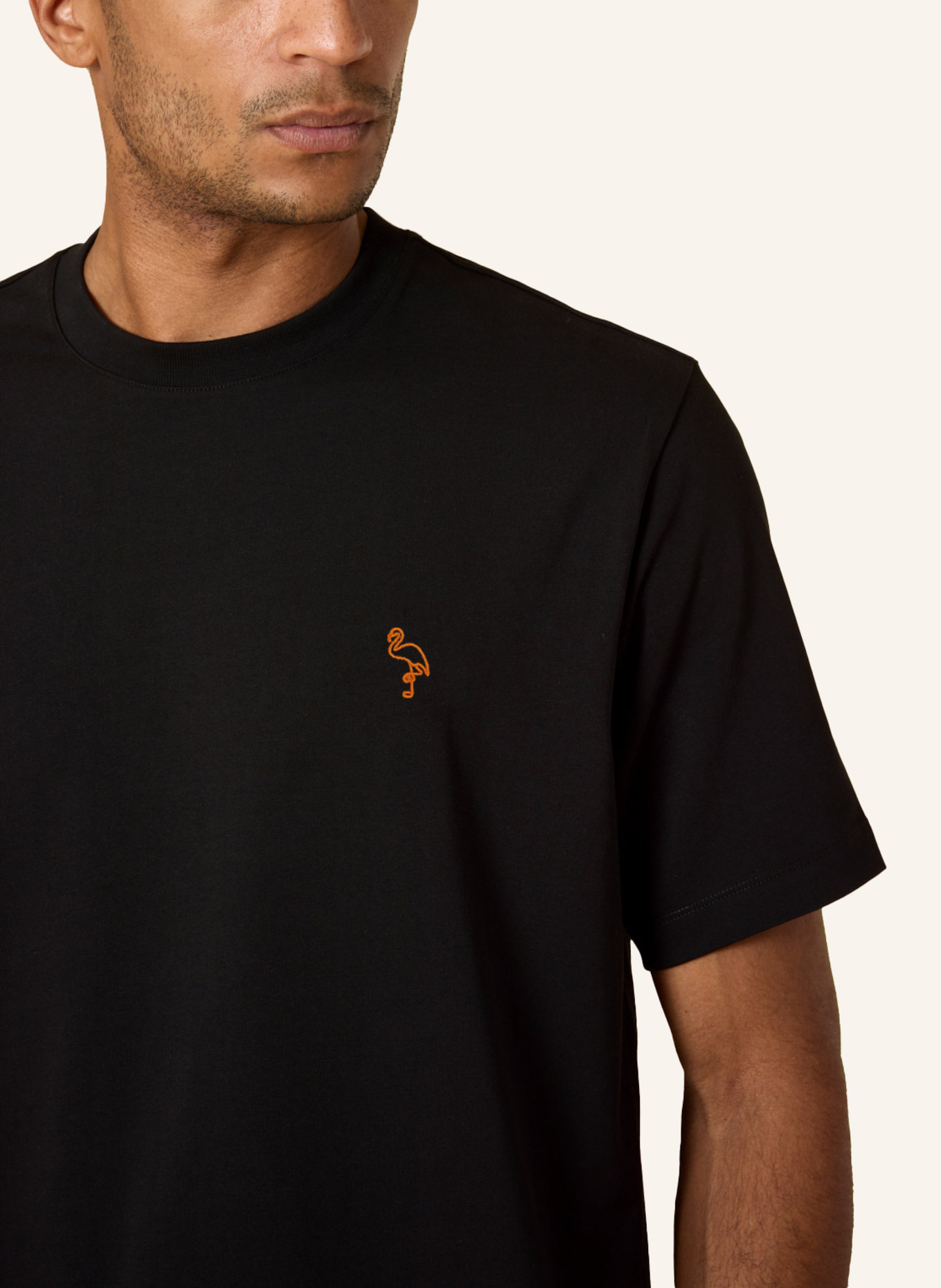 GEBAUER & GEBAUER T-Shirt FLAMINGO: SCHWARZ