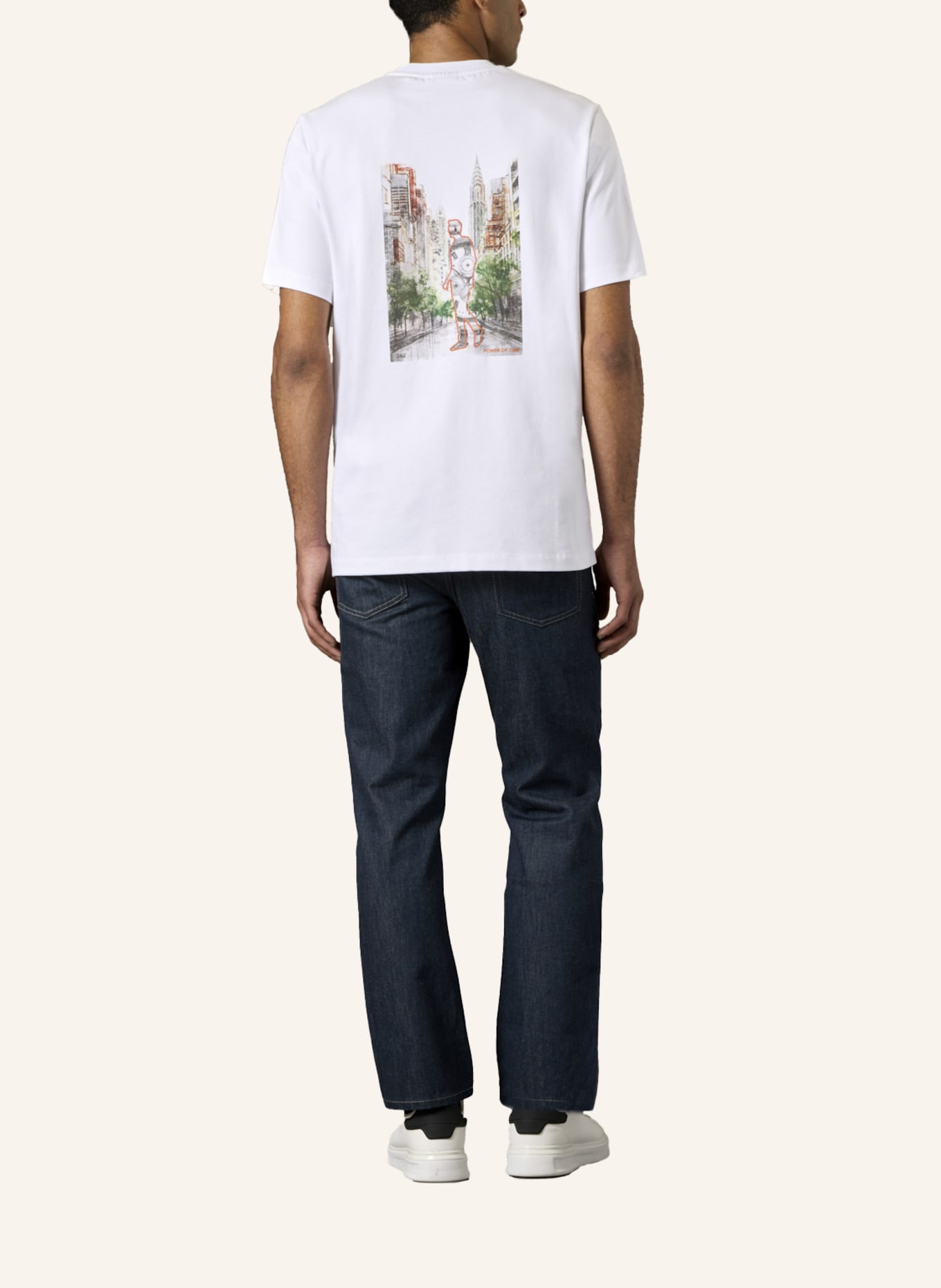 GEBAUER & GEBAUER Oversize T-Shirt TIME: WEISS