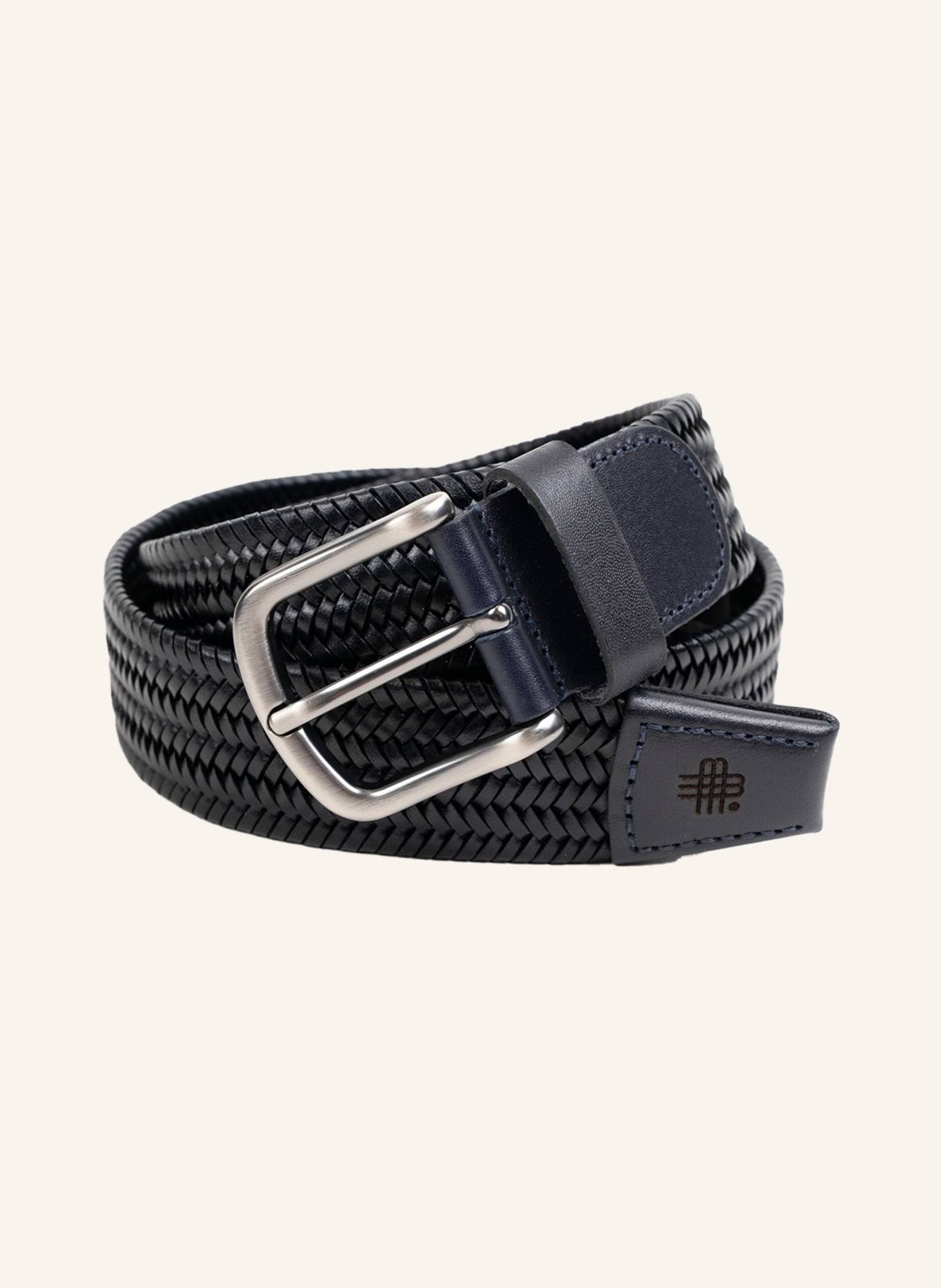 GEBAUER & GEBAUER Flechtgürtel aus Leder: SCHWARZ/ DUNKELBLAU/ COGNAC/ BRAUN