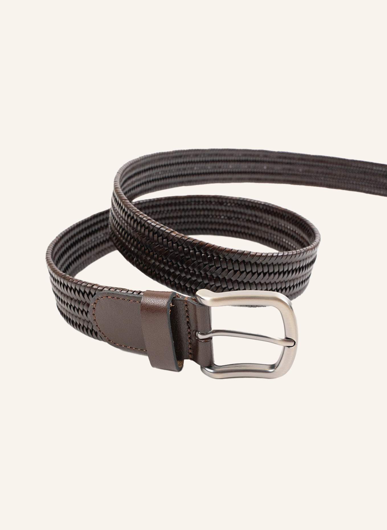 GEBAUER & GEBAUER Flechtgürtel aus Leder: SCHWARZ/ DUNKELBLAU/ COGNAC/ BRAUN